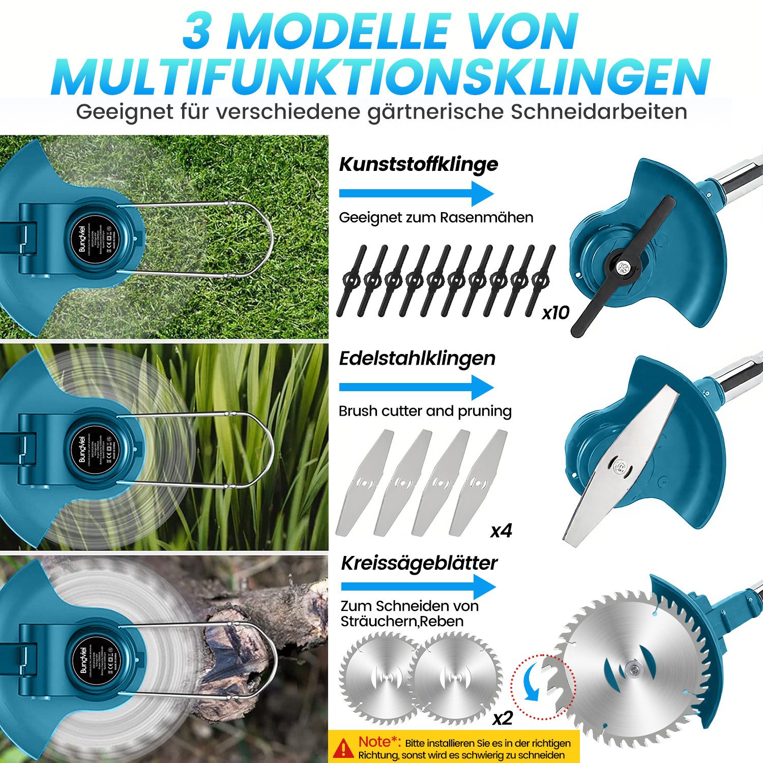 Bundviel Elektrorasenmäher Akku-Rasentrimmer, Batteriebetriebener Rasentrimmer Mit 21 V – Bild 4 von 5