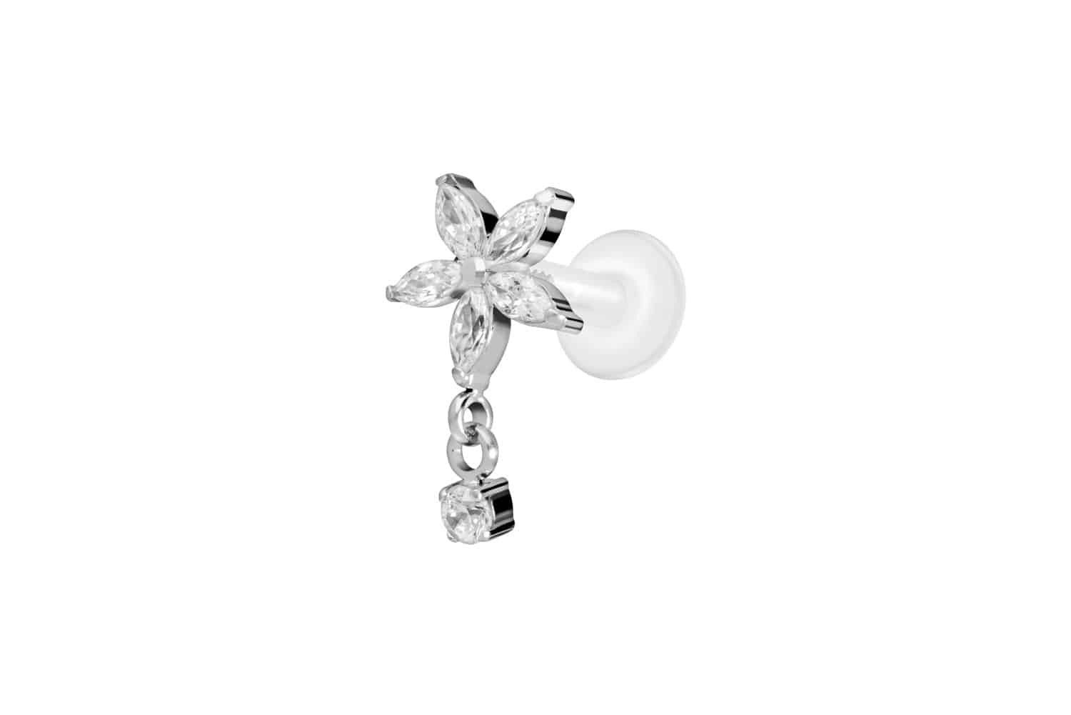 PIERCINGLINE Piercing-Set PTFE Labret mit Innengewinde + Titan-Aufsatz KRIS günstig online kaufen