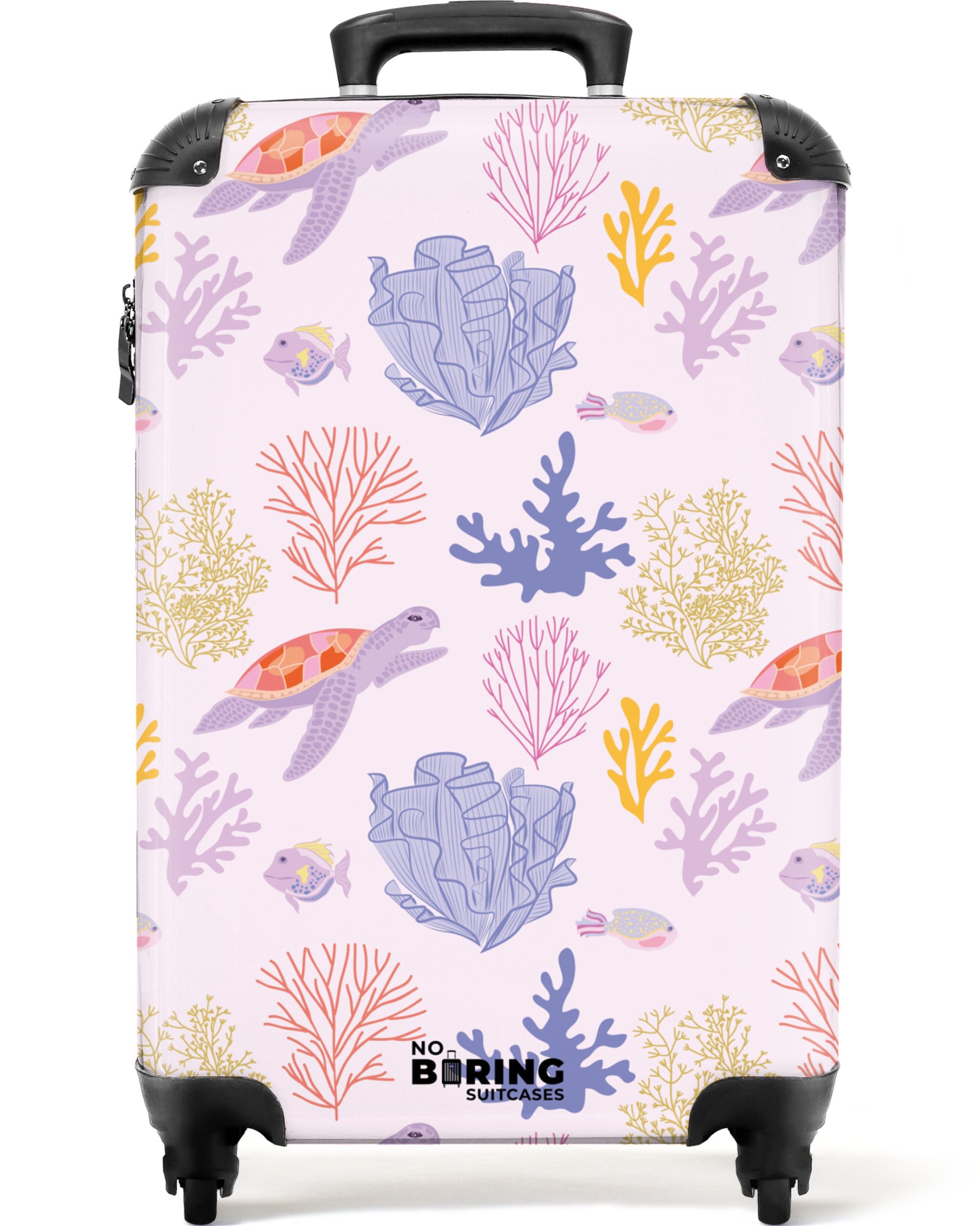NoBoringSuitcases.com© Hartschalen-Trolley Rosa mit Meerestieraufdruck 55x3 günstig online kaufen