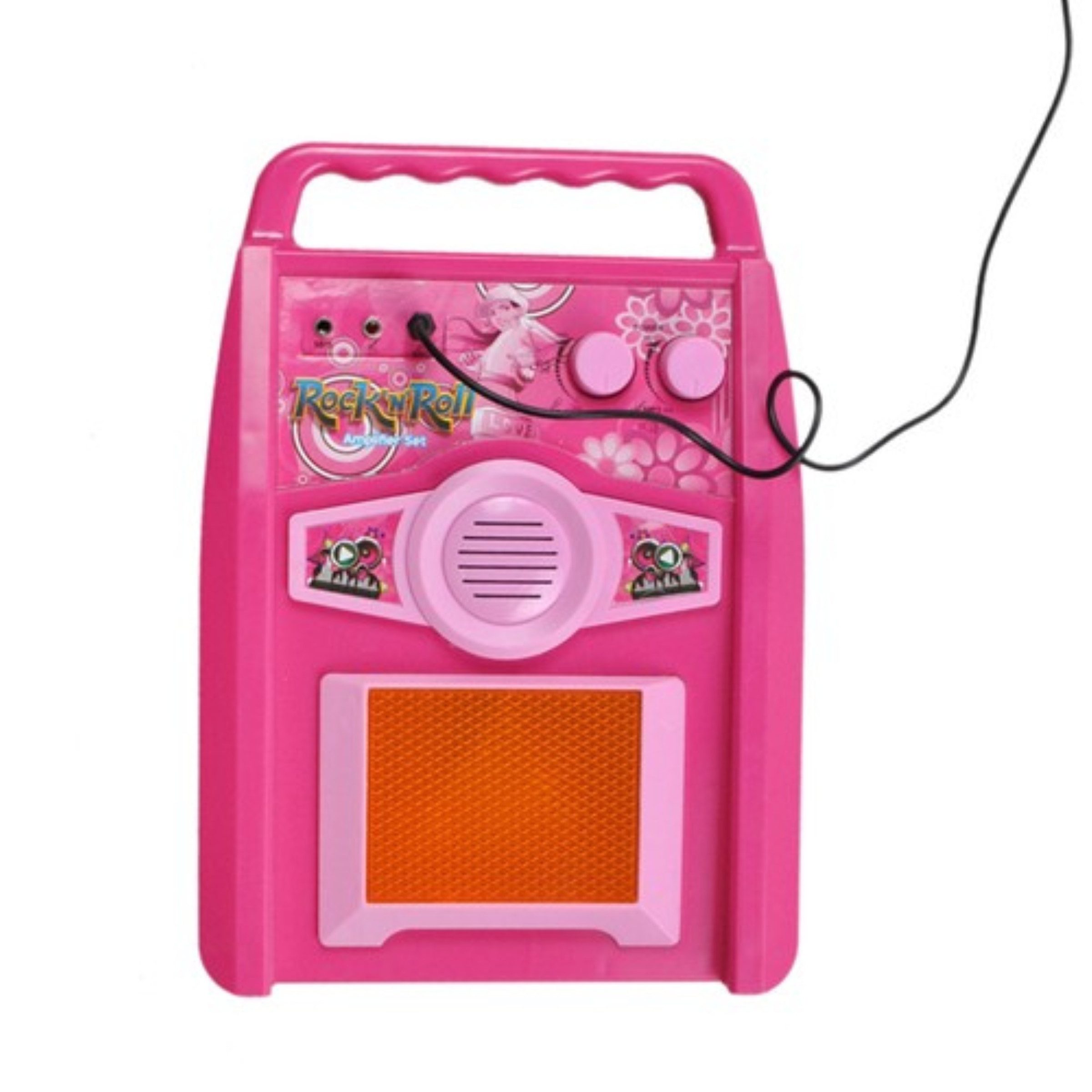KRUZZEL Spiel-Gitarre Kinder E-Gitarre Set Rosa mit Verstärker Mikrofon MP3 LED-Lichter, (Kinder Musikspielzeug Set mit Gitarre Verstärker Mikrofon für Rollenspiel, Kinder E-Gitarre Set mit Mikrofon, Verstärker und Zubehör), Blinkende Lichter MP3-Musik abspielbar Kinderfreundlich