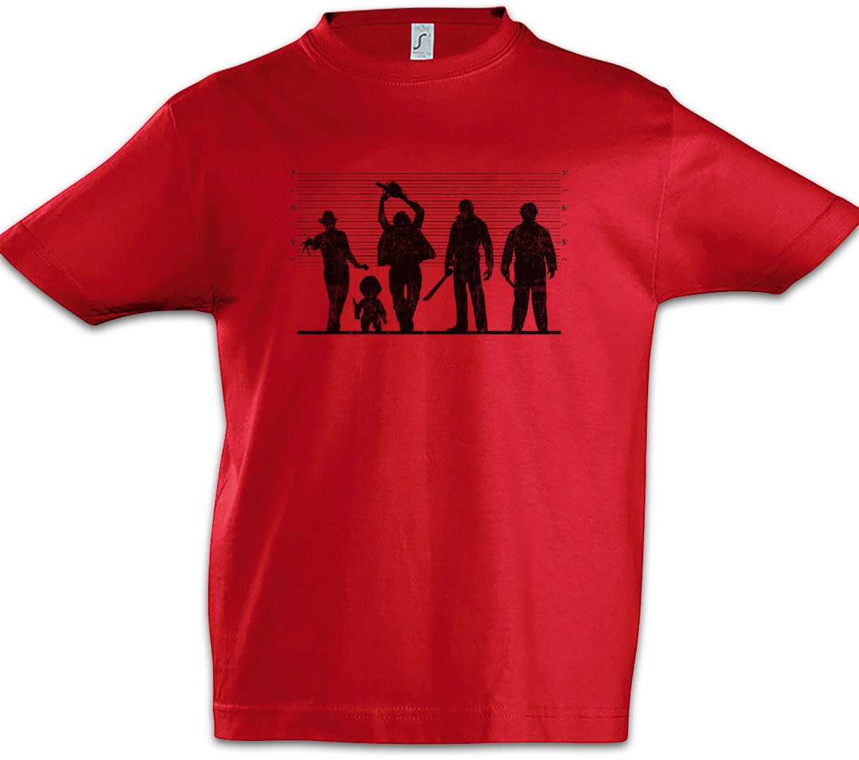 Print-Shirt Horror Suspects Kinder T-Shirt Jason Freddy Chucky Micheal Vorhees