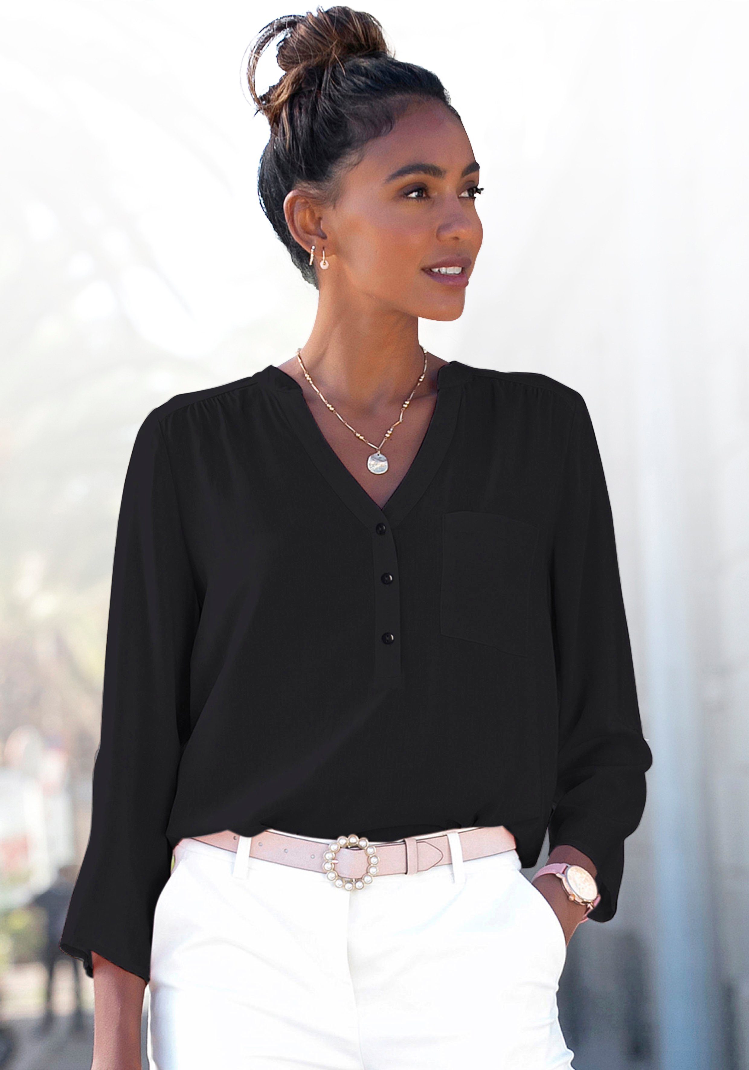 Schwarze Viskose Blusen für Damen online kaufen | OTTO