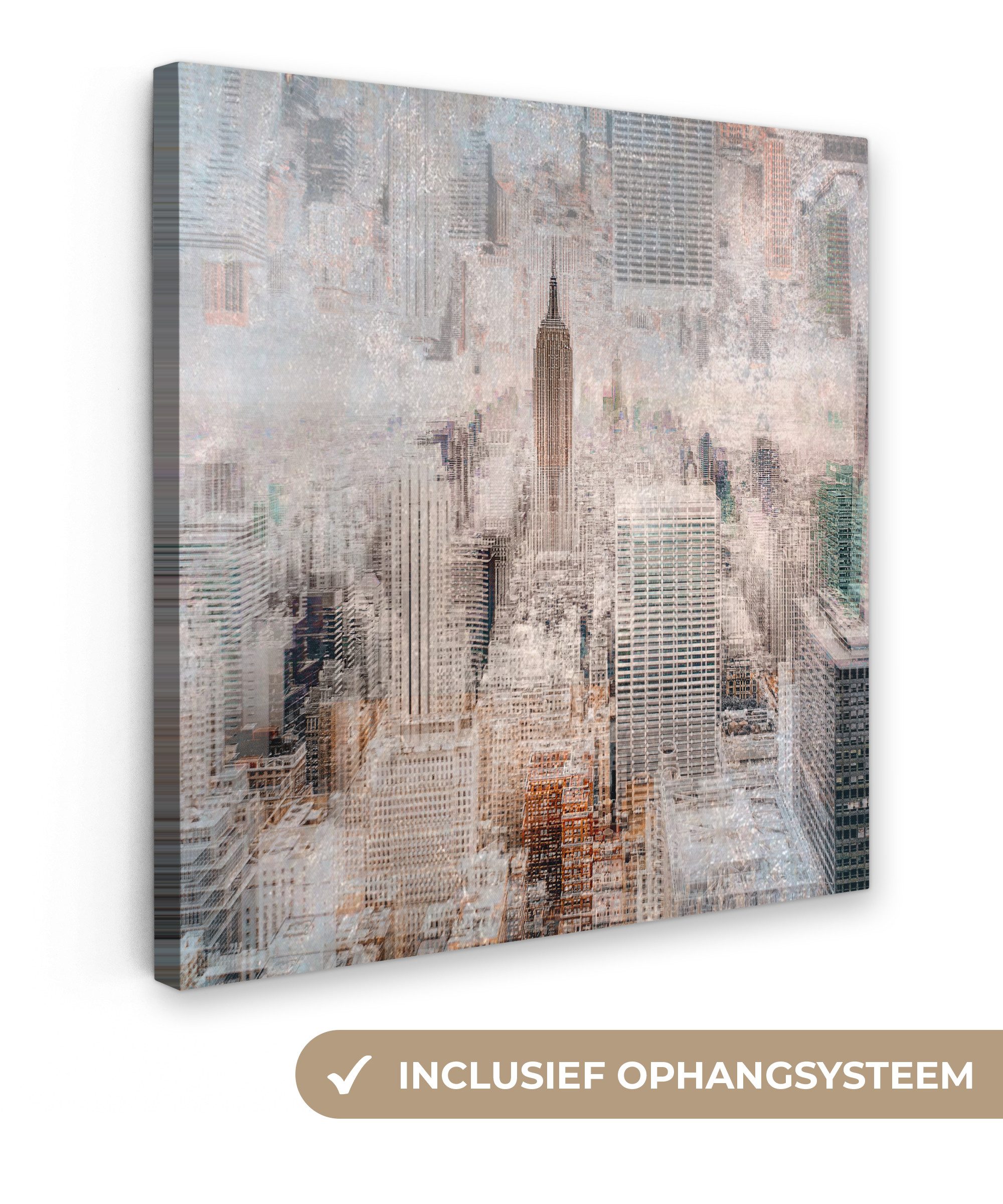 OneMillionCanvasses® Leinwandbild New York - Stadt - Skyline - Bauwerke - Kunst, Fotodruck (1 St), Wandbild, Deko Schlafzimmer Wohnzimmer Flur 20x20 cm