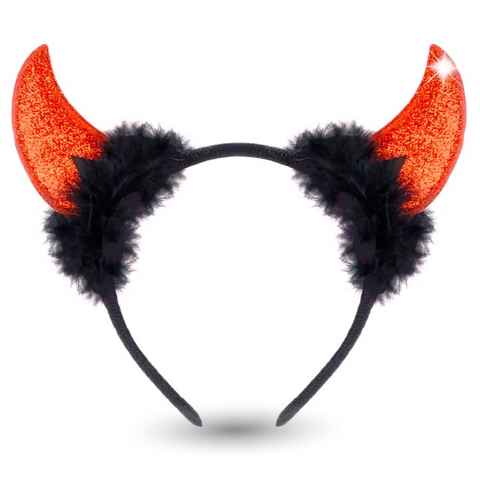 Kostümheld® Teufel-Kostüm 3x Teufelsohren Teufelshörner Teufel - Kostüm Damen & Kinder, Flexibles Band / Realistisches Design