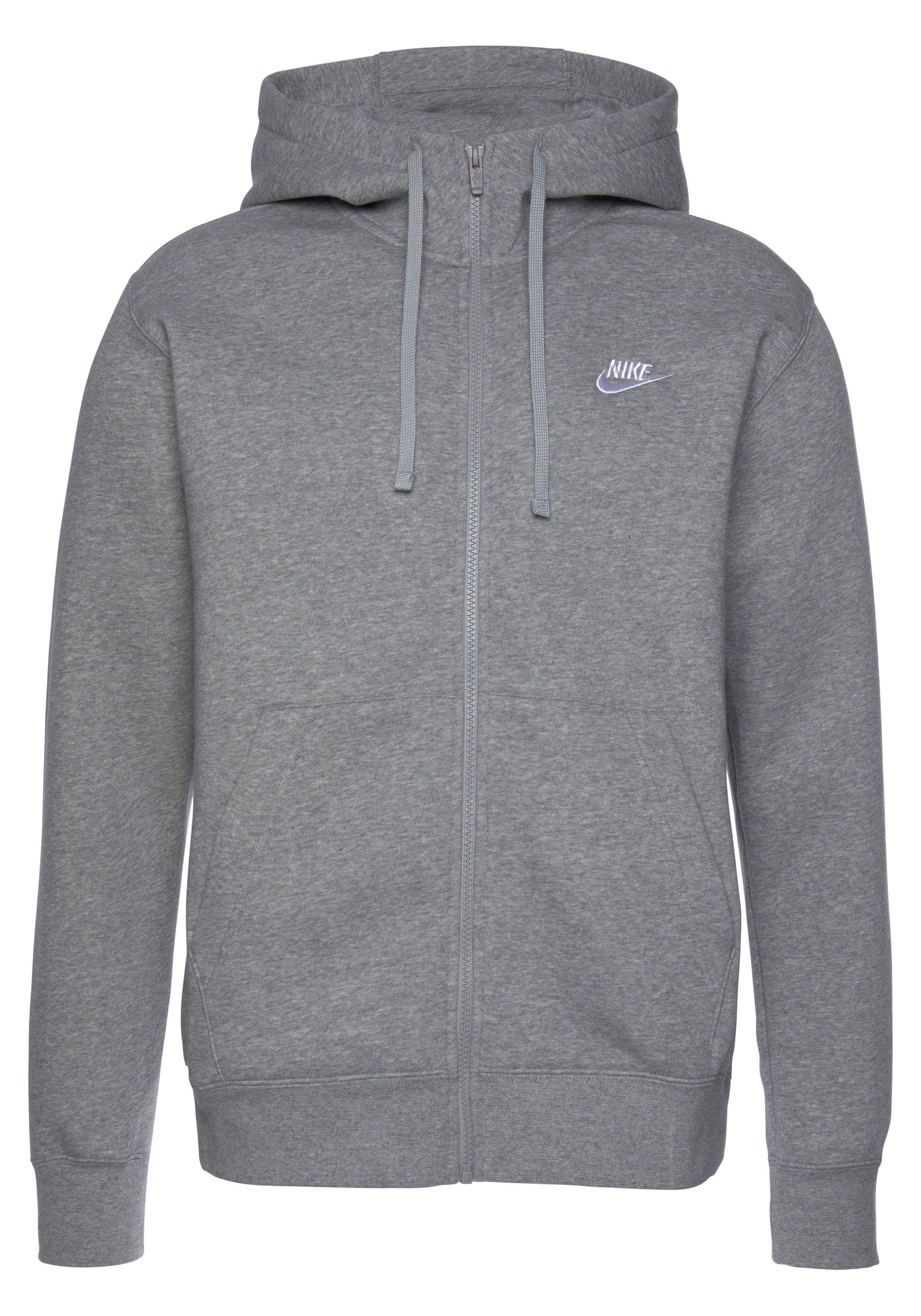 Fleece grau Nike Hoodie Sweatjacke Sportswear Full-Zip Men's Club