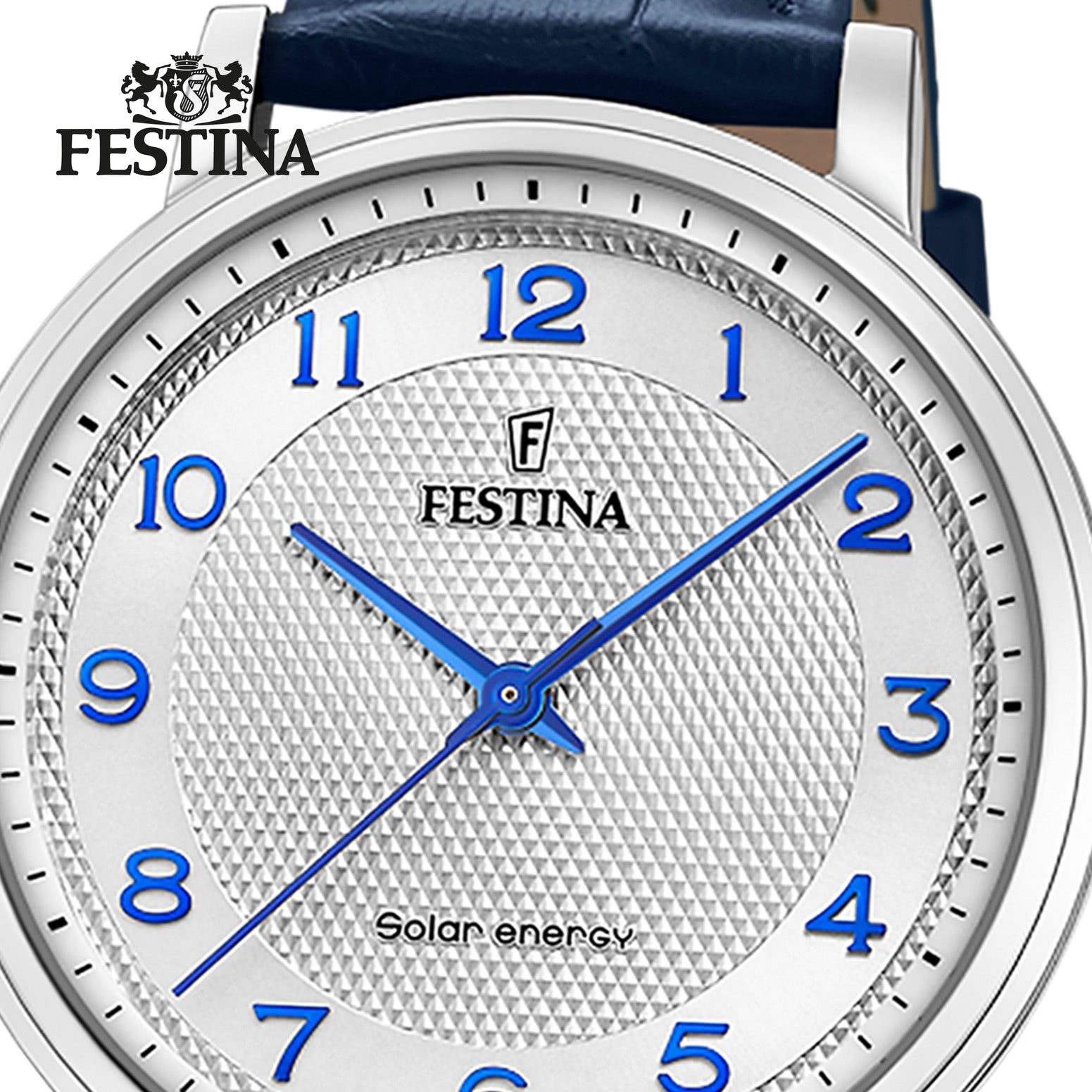 Festina Solaruhr Festina Herrenuhr Leder blau Festina, (Solaruhr), Herren Solaruhr rund, Lederarmband blau, Luxus