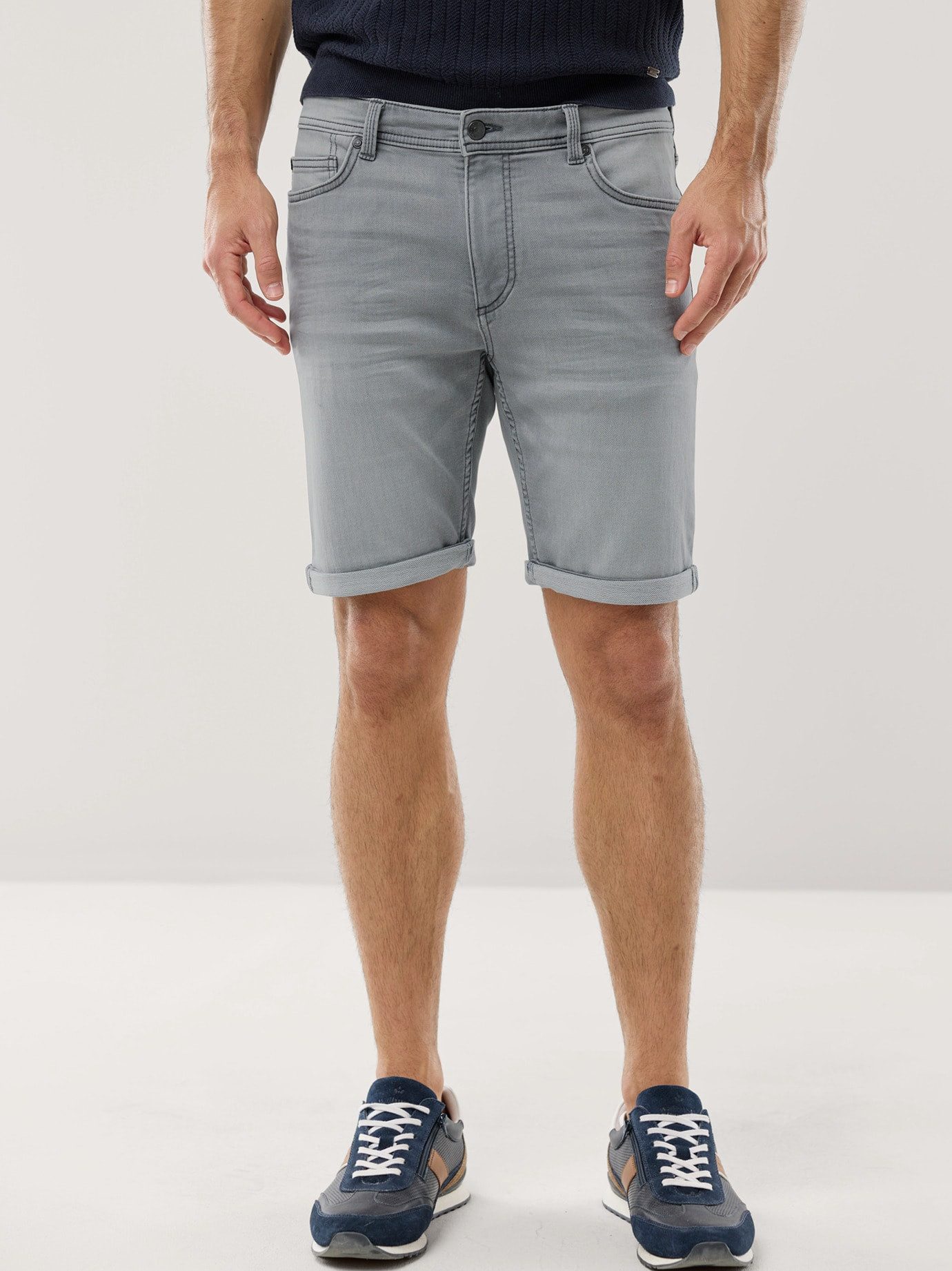 Walbusch Shorts Herren Jogger-Jeans Shorts Modern Fit Jeansshorts aus superelastischem Denim, Flex-Bund, in 18 Größen