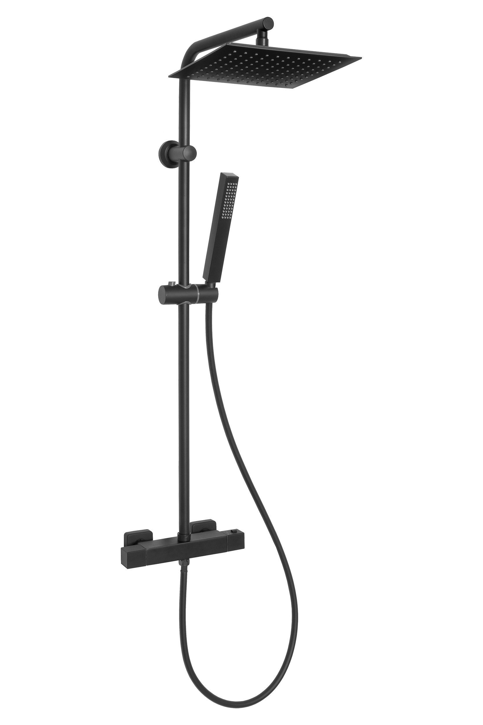 KOLMAN Duschsystem SVART Brausegarnitur Regendusche mit Thermostat Mischbat günstig online kaufen