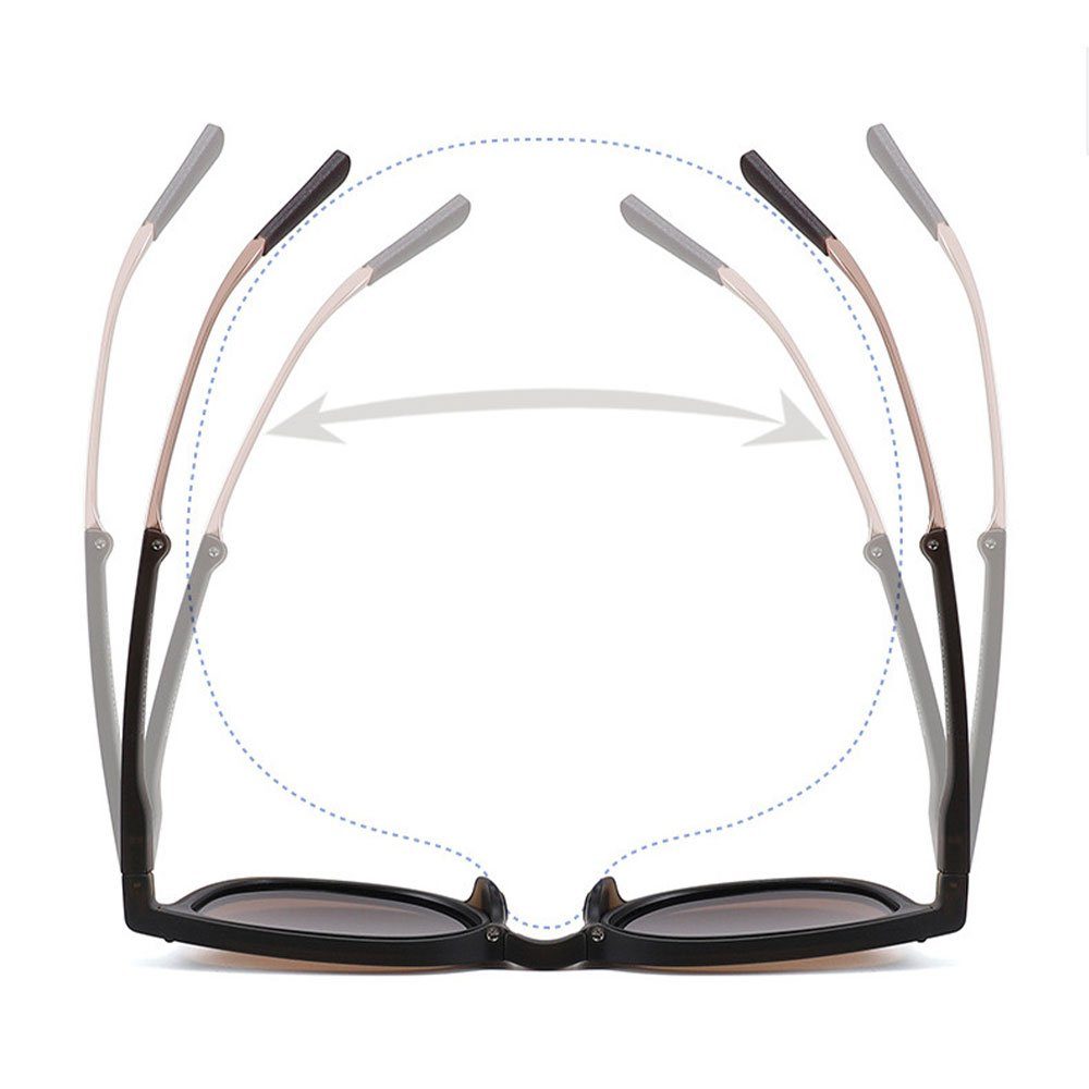 zusammenklappbar und UV-Schutz für Männer Retro Frauen AUzzO~ Polarisiert Vintage mit Brillenetui Sonnenbrille Outdoor Schwarz Modelle