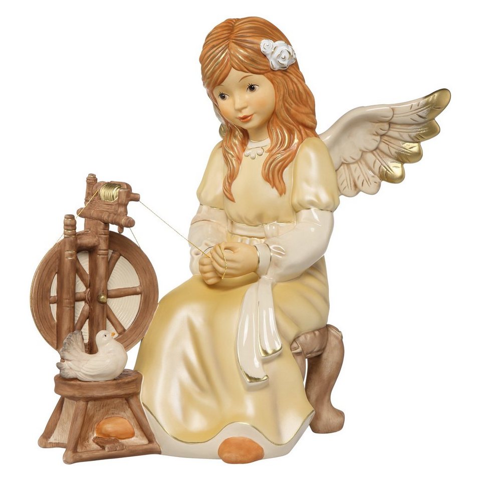 Goebel Engelfigur Himmelsbote Engel Märchenhaftes Spinnrad, Goebel Engel  Märchenhaftes Spinnrad 35 x 36,5 cm groß
