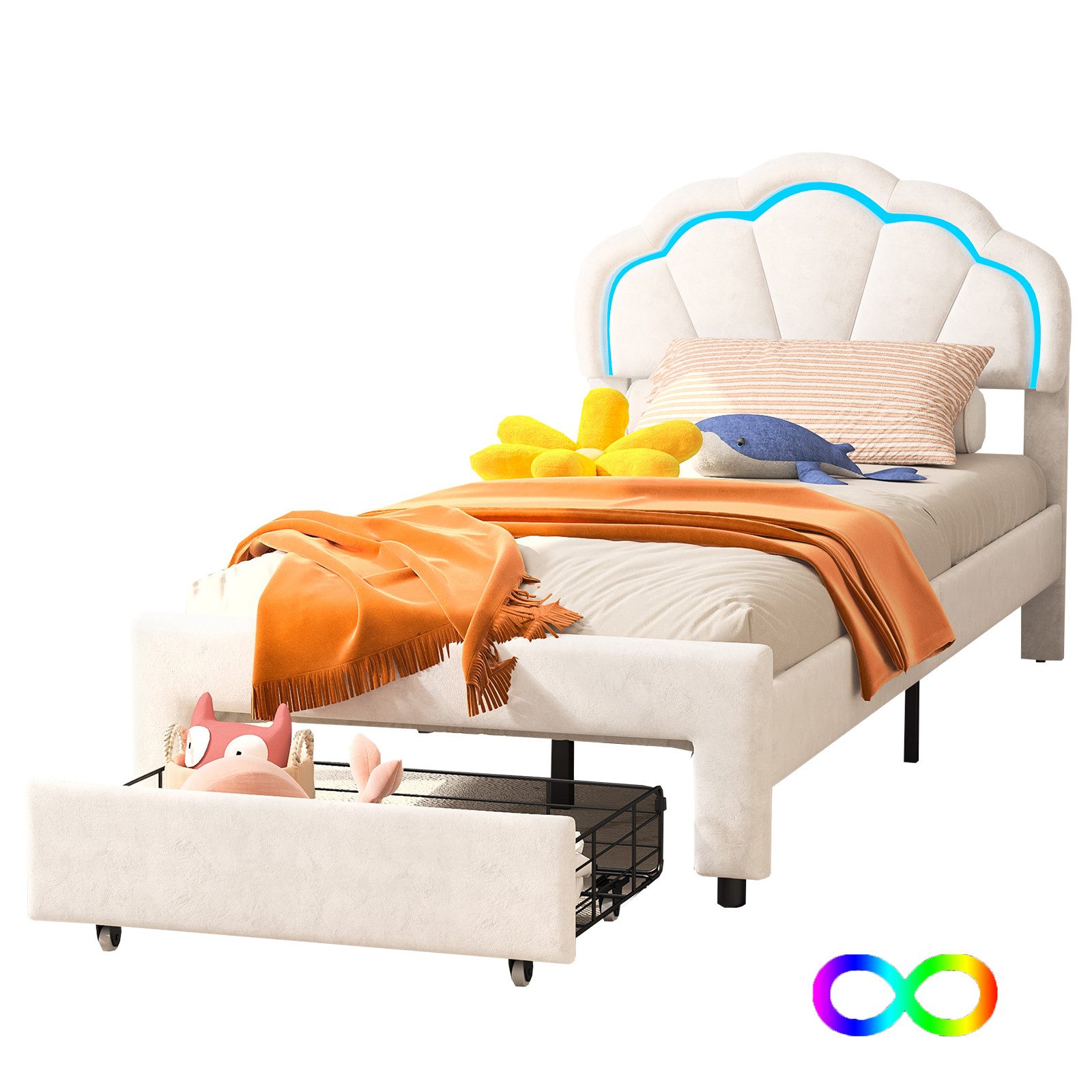 SEEZSSA Polsterbett Kinderbett Jugendbett (90x200cm Bett günstig online kaufen