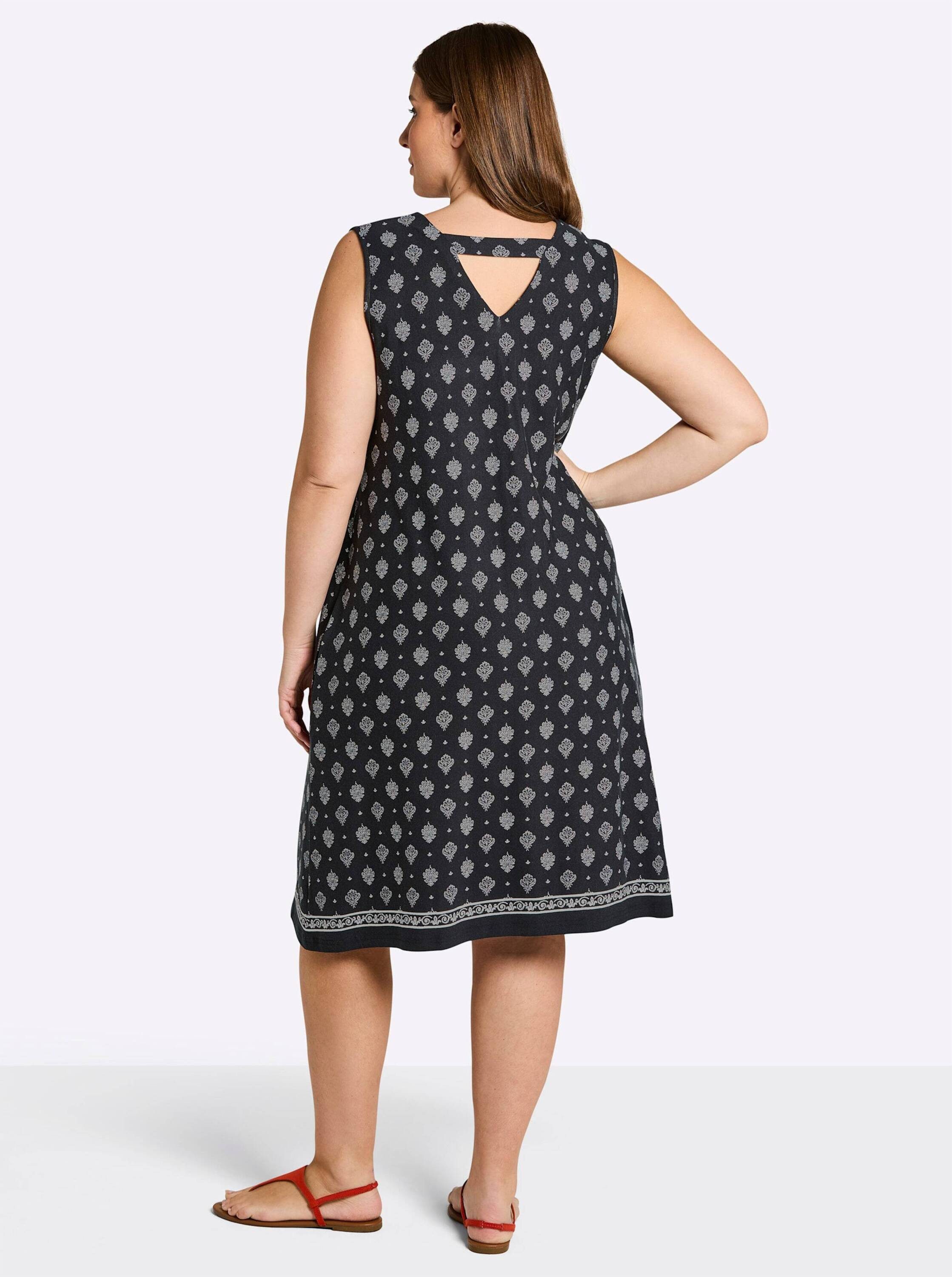 Sheego Jerseykleid Jersey-Kleid Ärmellos