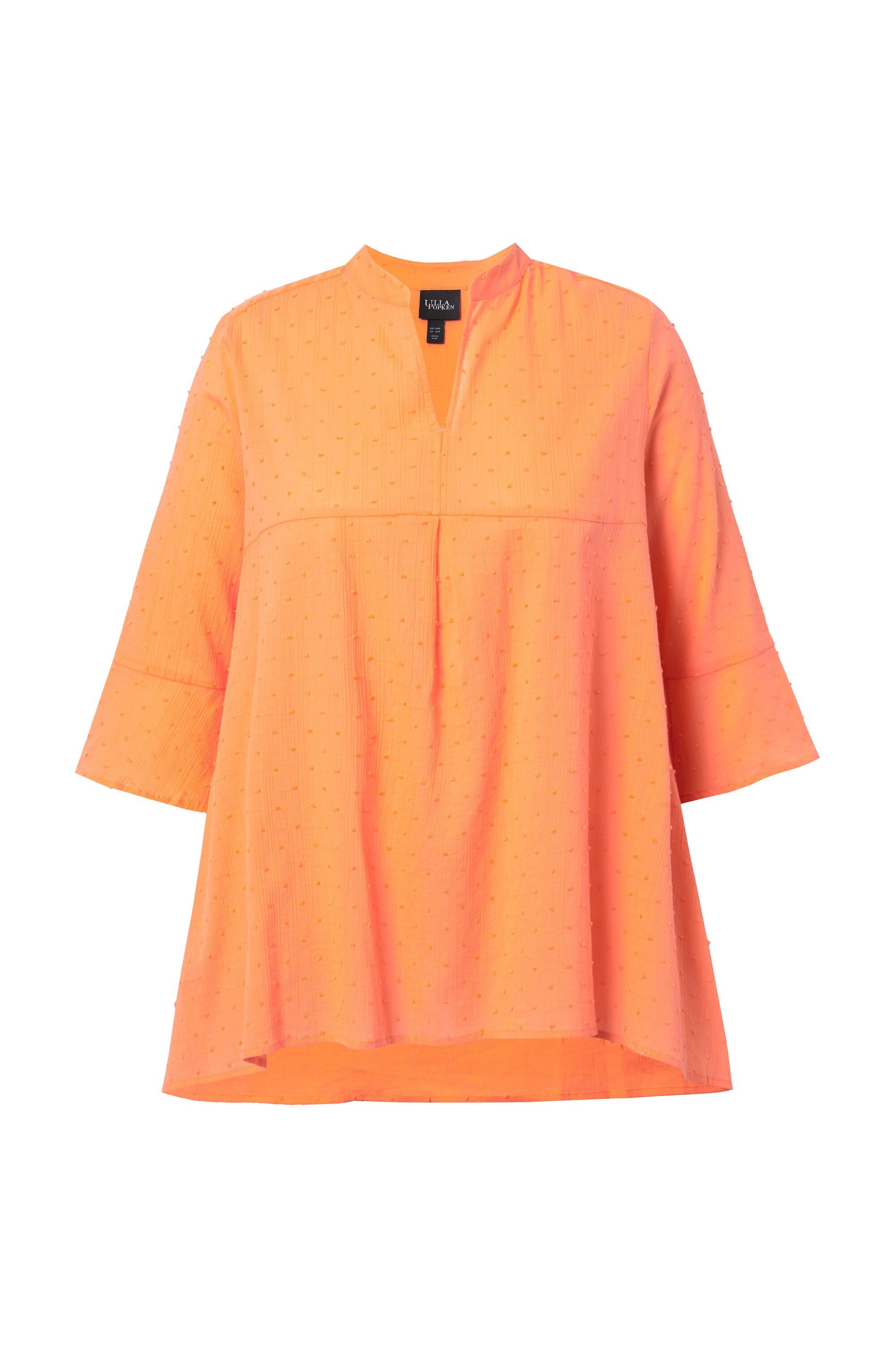 Ulla Popken Tunika Bluse Zierfalte A-Linie Tunika-Ausschnitt günstig online kaufen