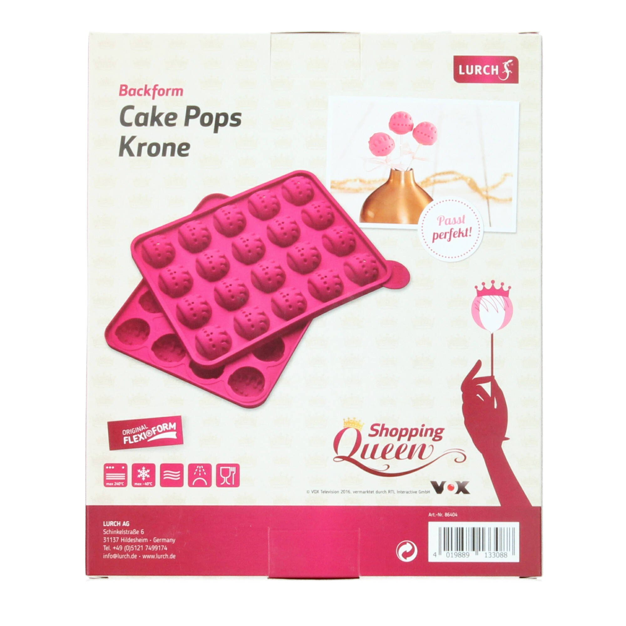 pink Backform Lurch Shopping Krone Queen Cake Pops