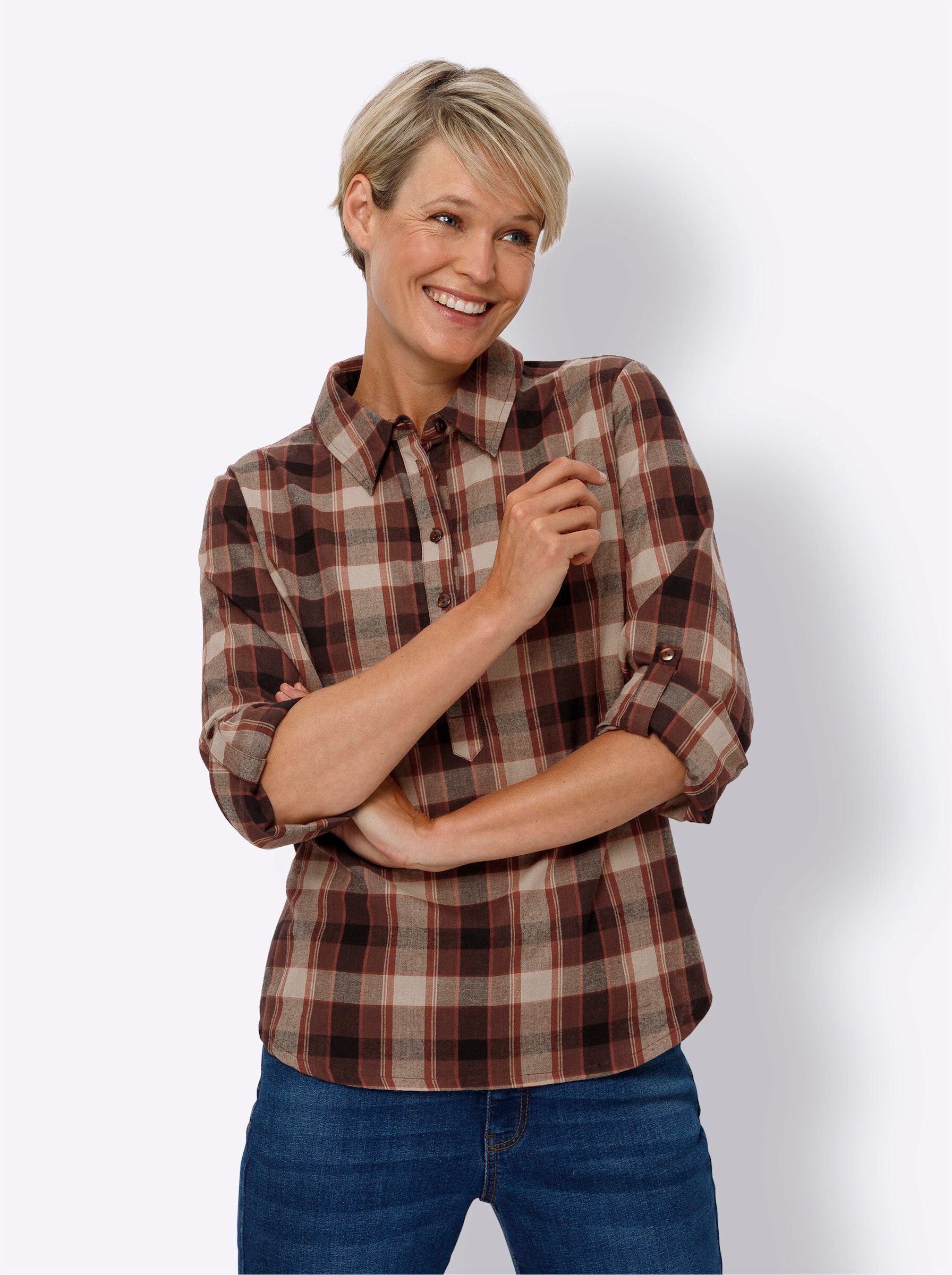 Sieh an! Klassische Bluse Schlupfbluse günstig online kaufen