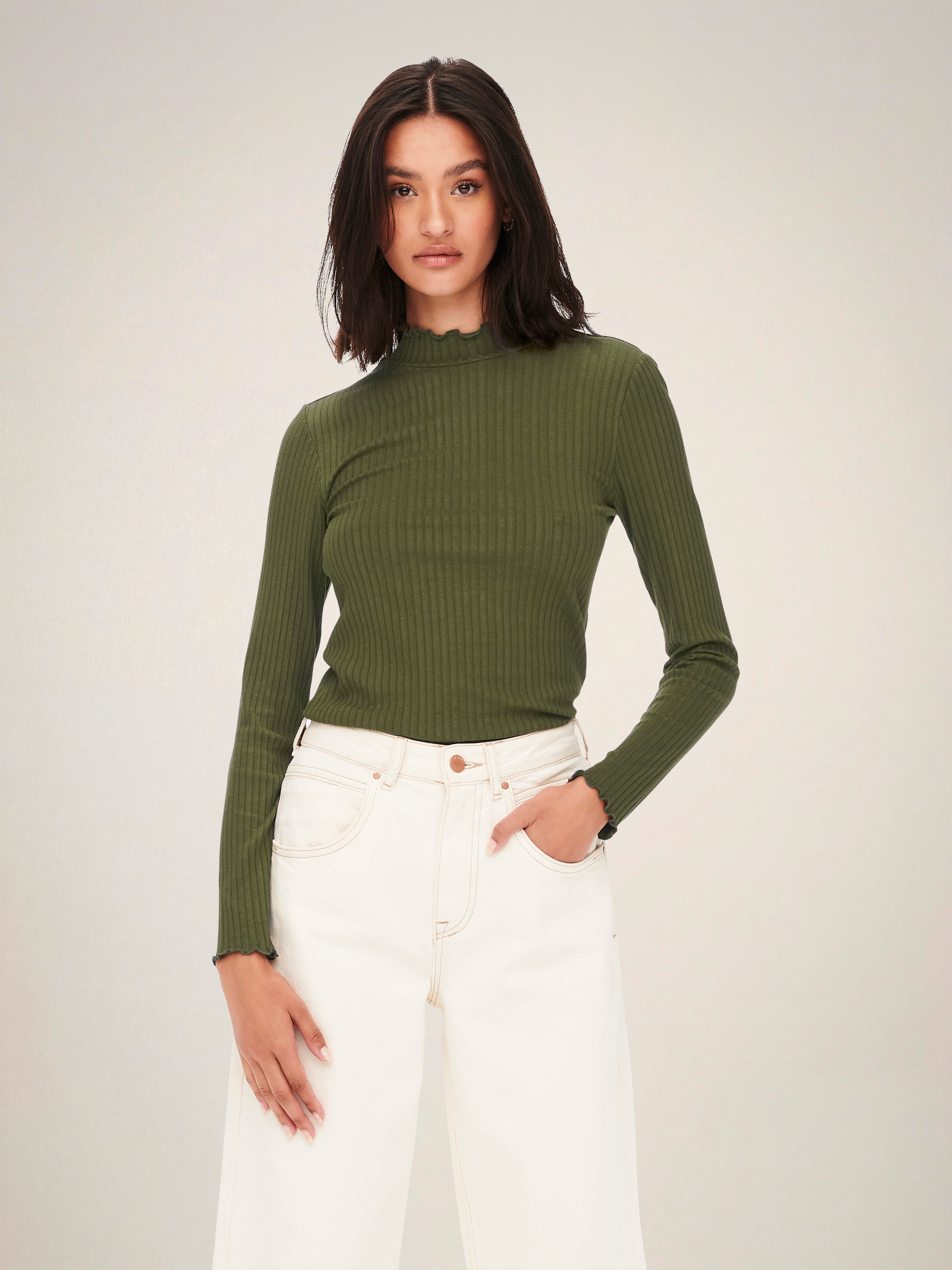 JDY Langarmbluse JDYFRANSISKA L/S HIGHNECK TOP JRS NOOS Viskosemischung, slim fit