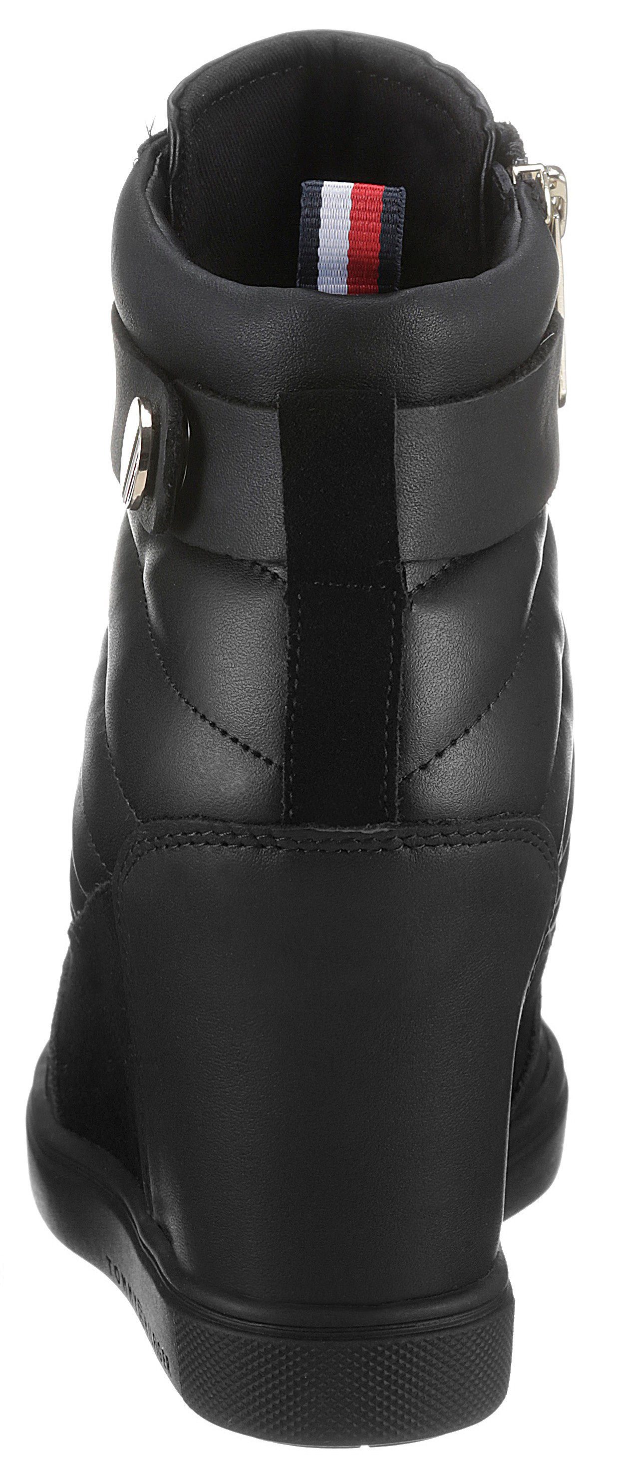 SNEAKER BOOT Tommy Keilsneaker mit innenliegendem Hilfiger Keilabsatz schwarz WEDGE
