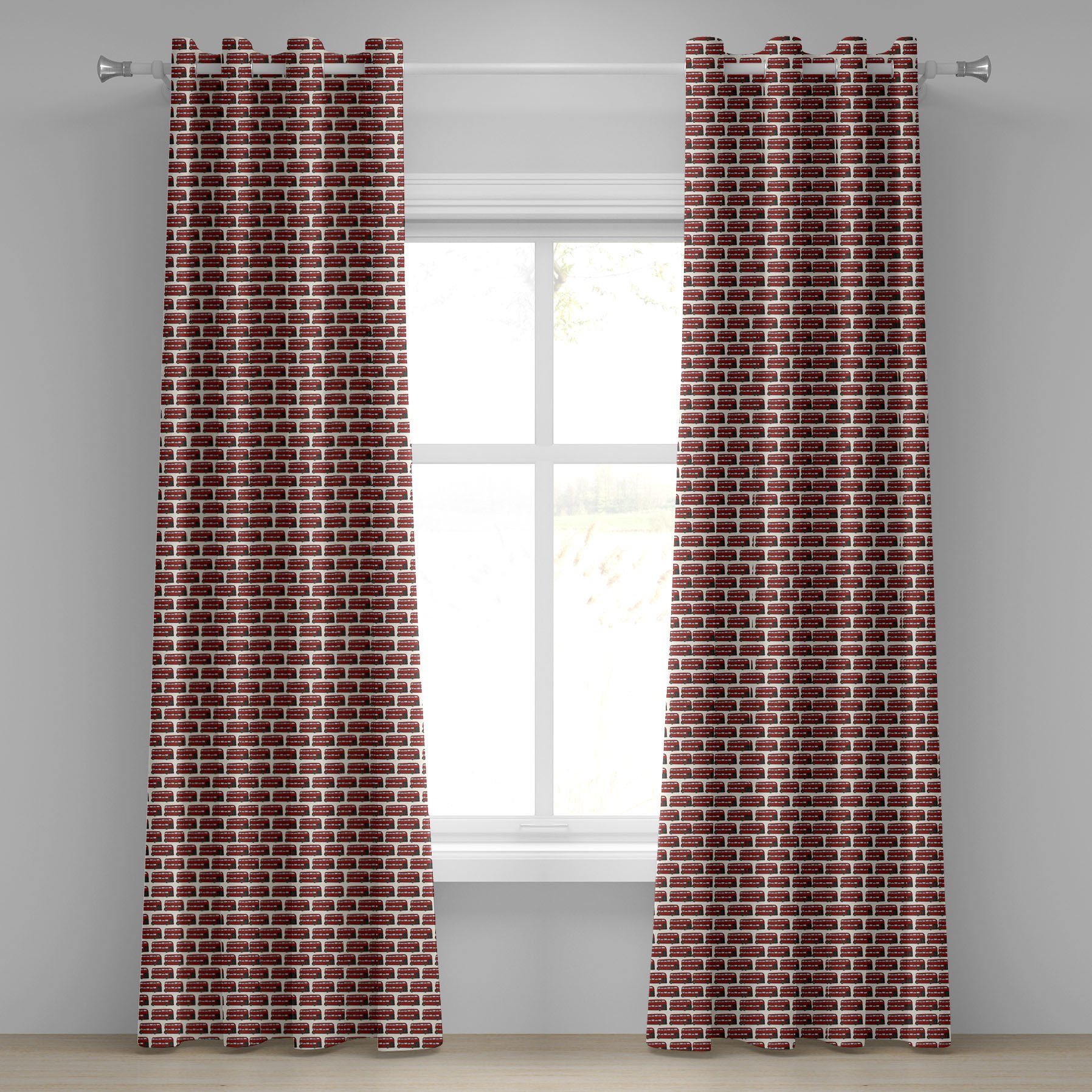 Decker für Abakuhaus, Schlafzimmer Dekorative Double London Wohnzimmer, 2-Panel-Fenstervorhänge Cartoon Gardine