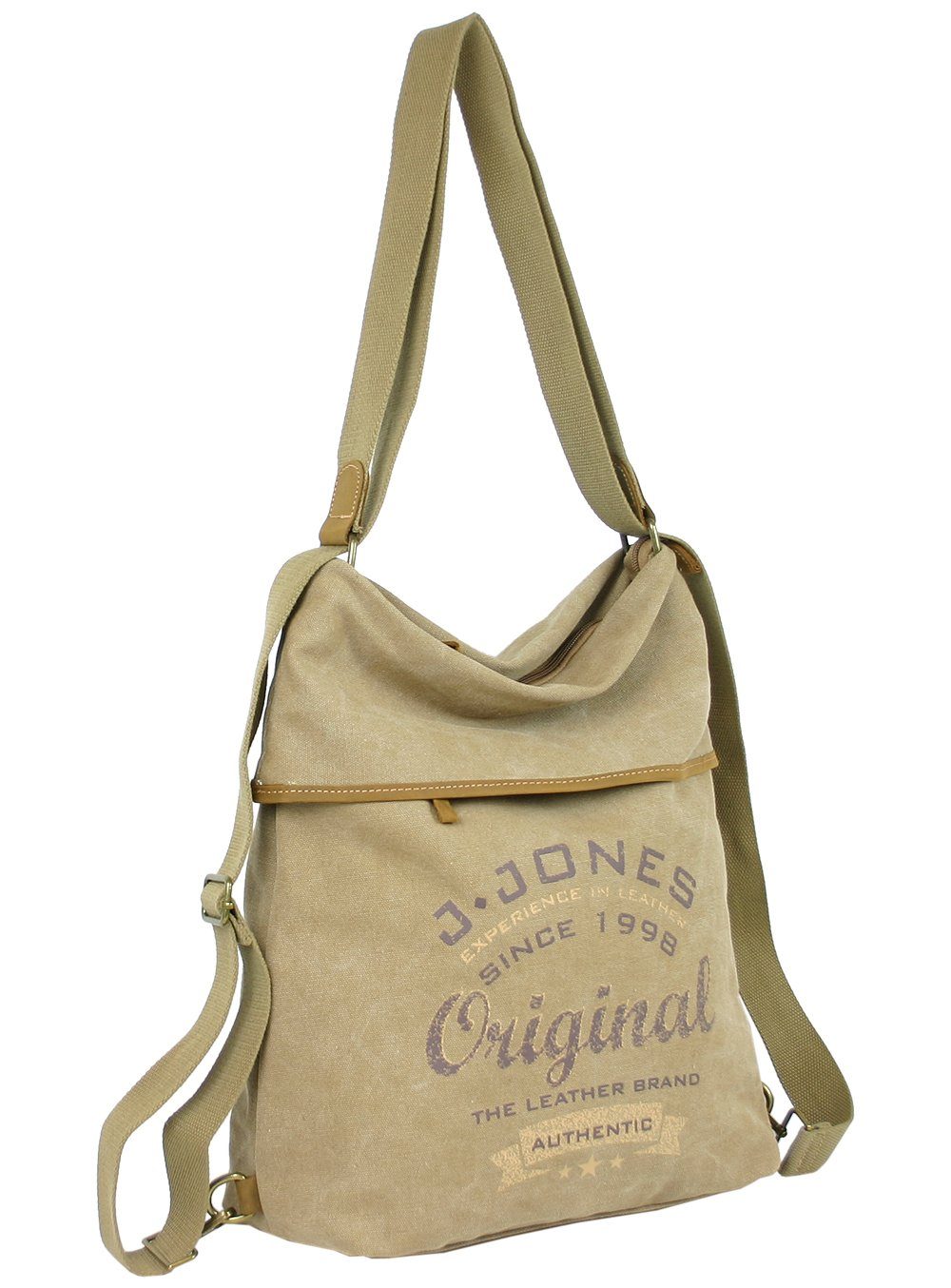 J JONES JENNIFER JONES Umhängetasche Große Canvas Rucksacktasche - Casual Rucksack und Schultertasche 2in1 – Bild 2 von 5