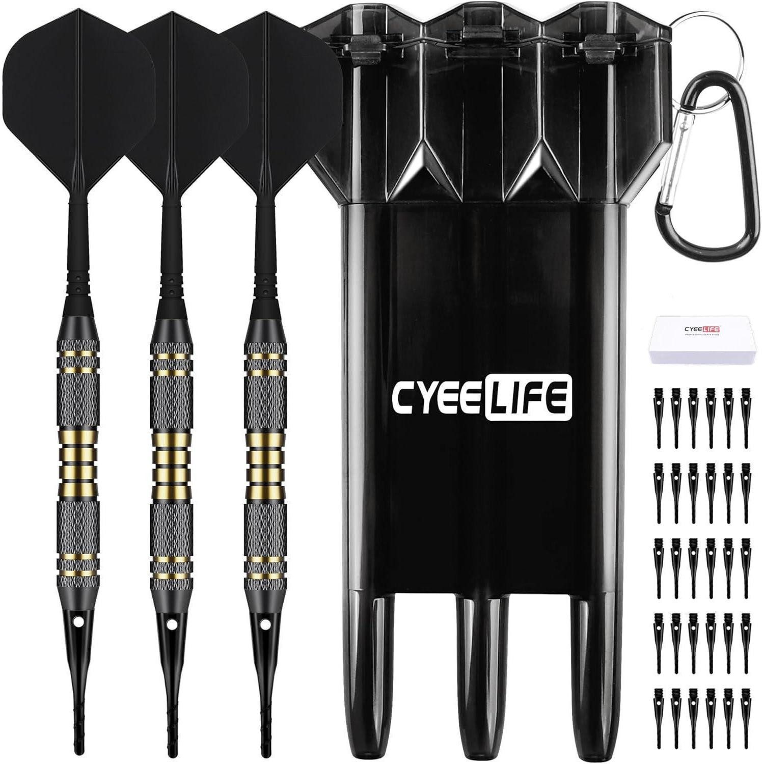 LuxusKollektion Softdarts Dartpfeile Set 18g Kunststoffspitze 3 Stück Softdarts Aufbewahrungsbox