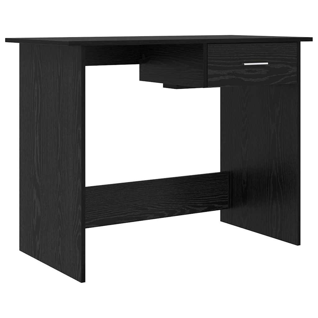 vidaXL Schreibtisch Schreibtisch mit Speicher Schwarz Eichen-Optik 100 x 50 x 76 cm (1-St)