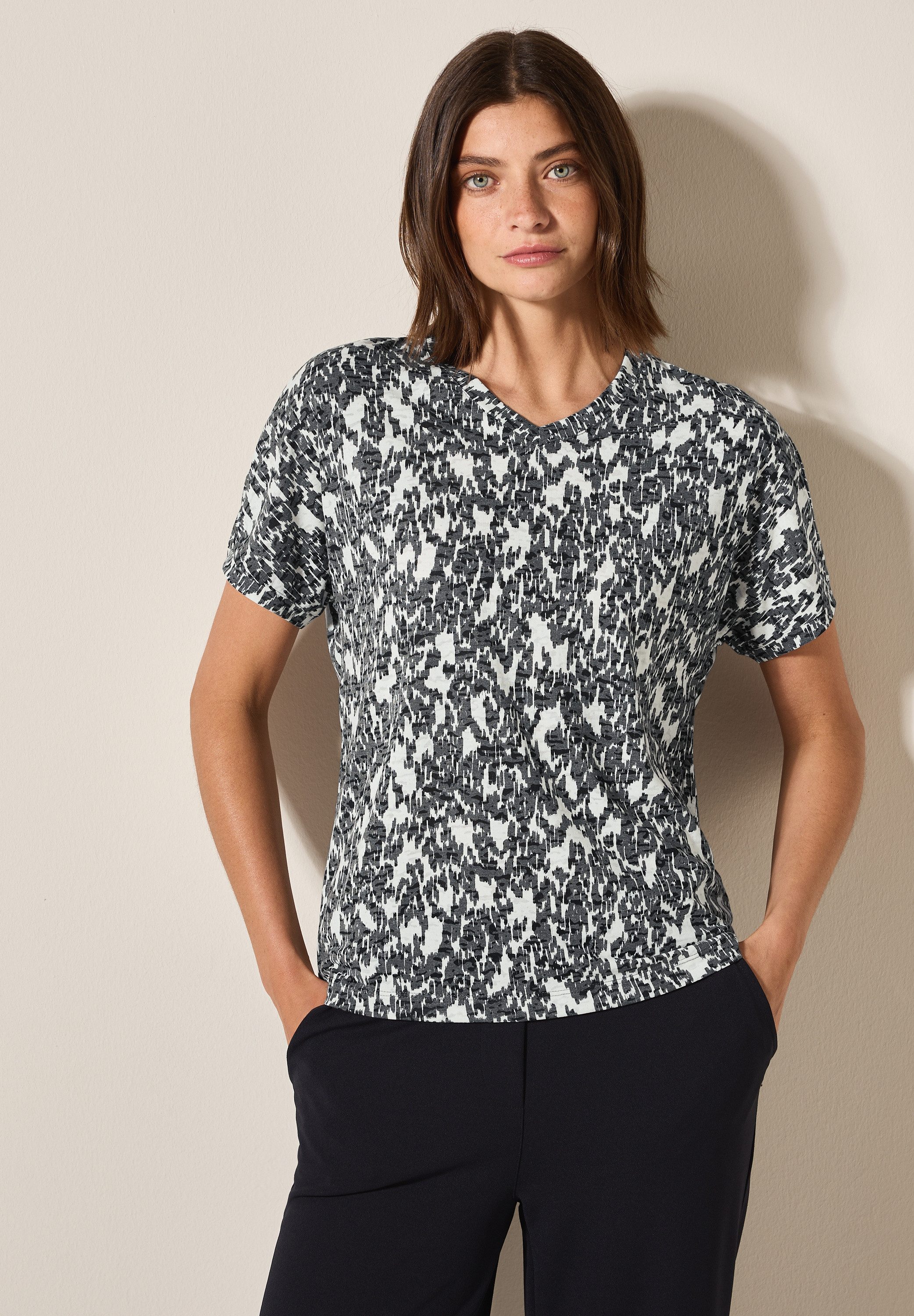 CECIL T-Shirt mit V-Ausschnitt