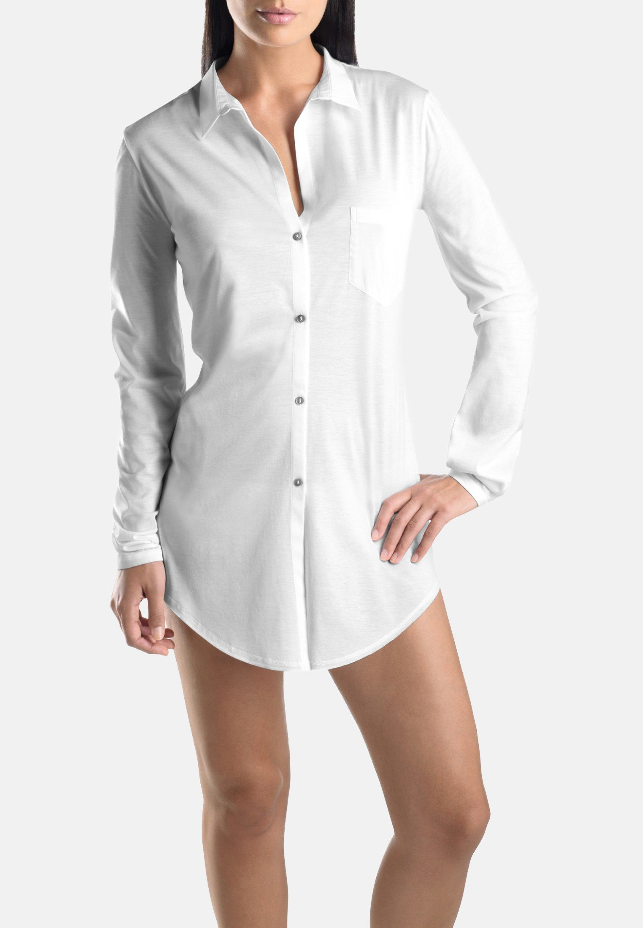 Hanro Nachthemd Cotton Deluxe (1-tlg) Nachthemd - Baumwolle - Angenehm auf der Haut, Raffinierte Details