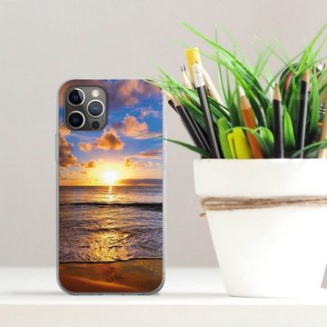 DeinDesign Handyhülle Meer Sonnenuntergang Strand Strand, Apple iPhone 12 Pro Silikon Hülle Bumper Case Handy Schutzhülle