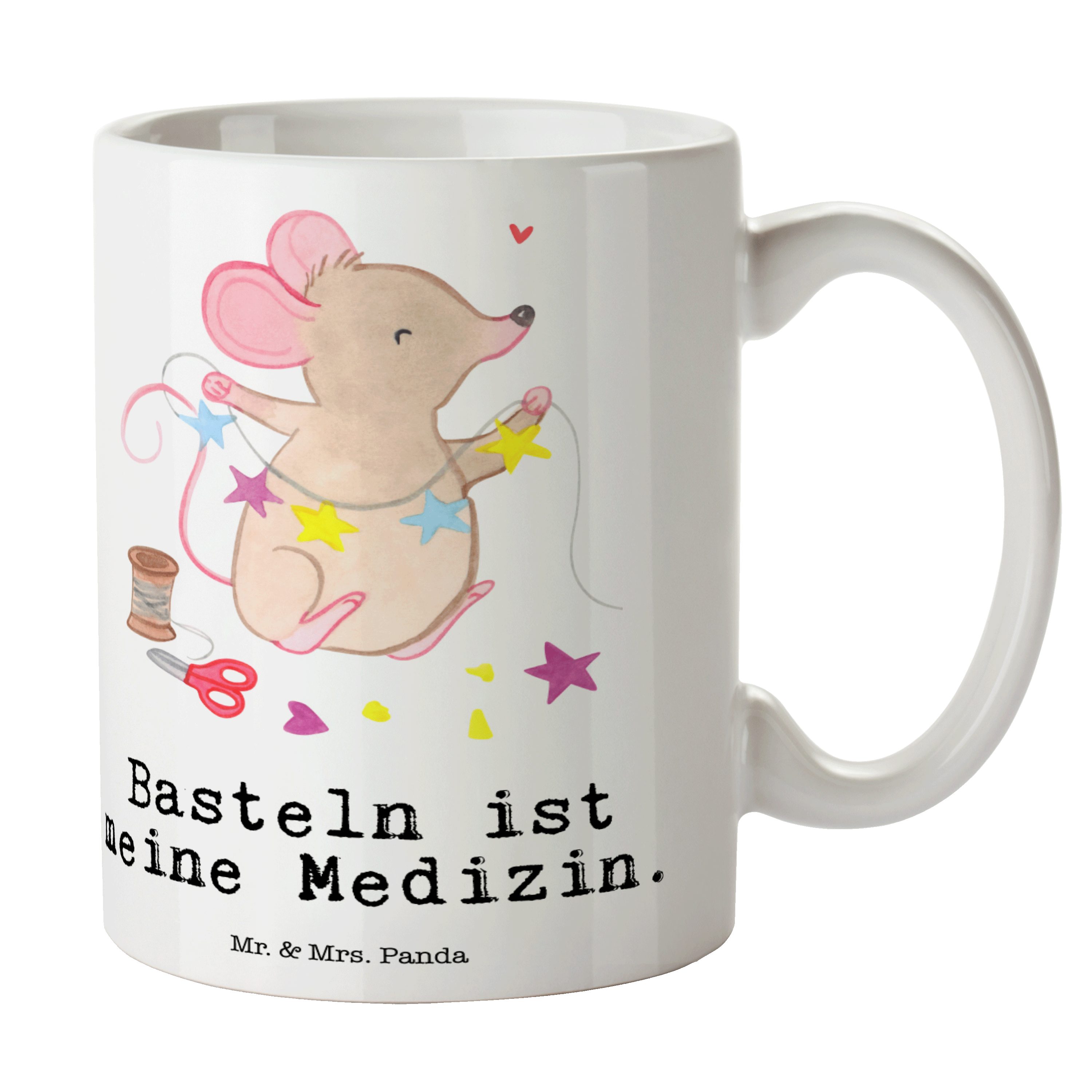 & Tasse, DIY, Keramik Mr. Weiß Maus Mrs. Basteln Panda - K, - Medizin Tasse Porzellantasse, Geschenk,