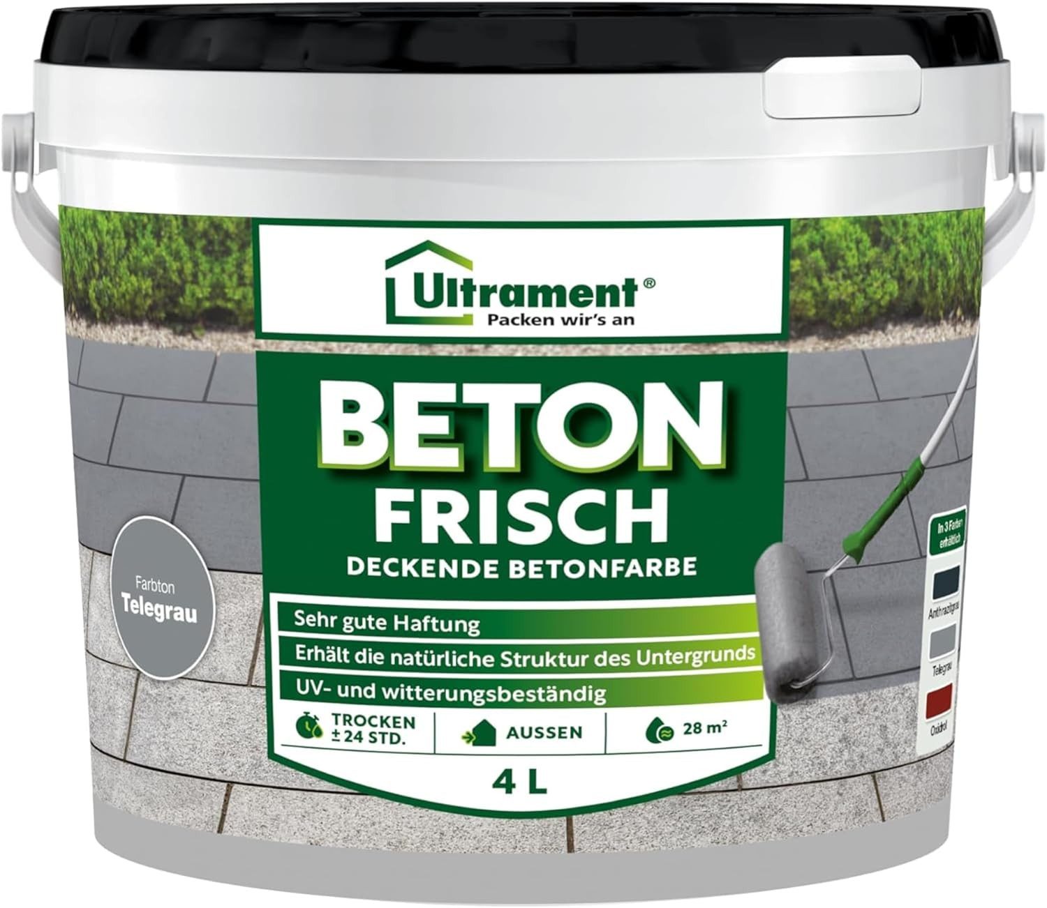 Ultrament Bodenversiegelung Ultrament Boden Fix Betonfarbe - Tolle Bodenfarbe in verschiedenen Far, Boden Fix Betonfarbe - Tolle Bodenfarbe in telegrau