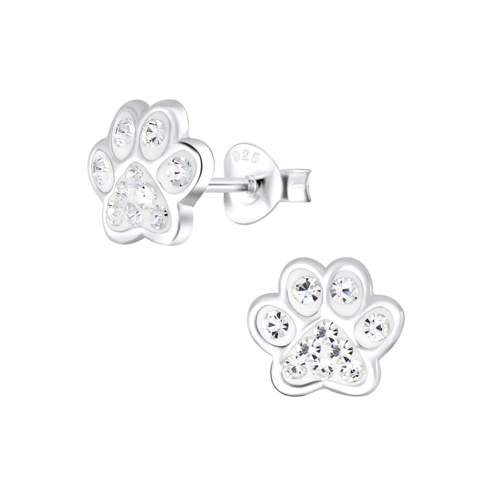 ALEXANDER YORK Paar Ohrstecker PFOTE I weiß, 2-tlg., 925 Sterling Silber günstig online kaufen