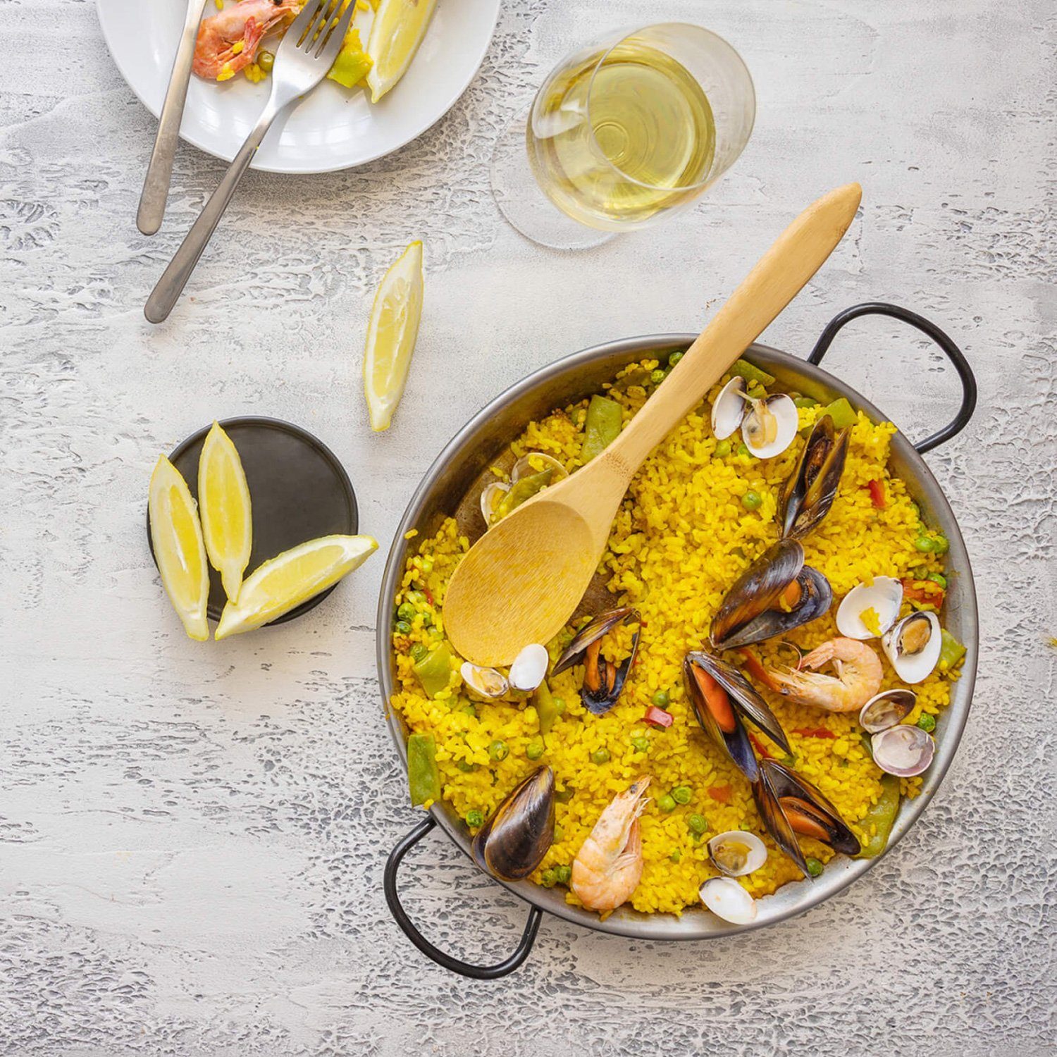 GAUMENKICK Paellapfanne Griffe, Stahl - 38cm Paella-Pfanne - VALENCIANA poliert Stahl (1-tlg) D: zwei