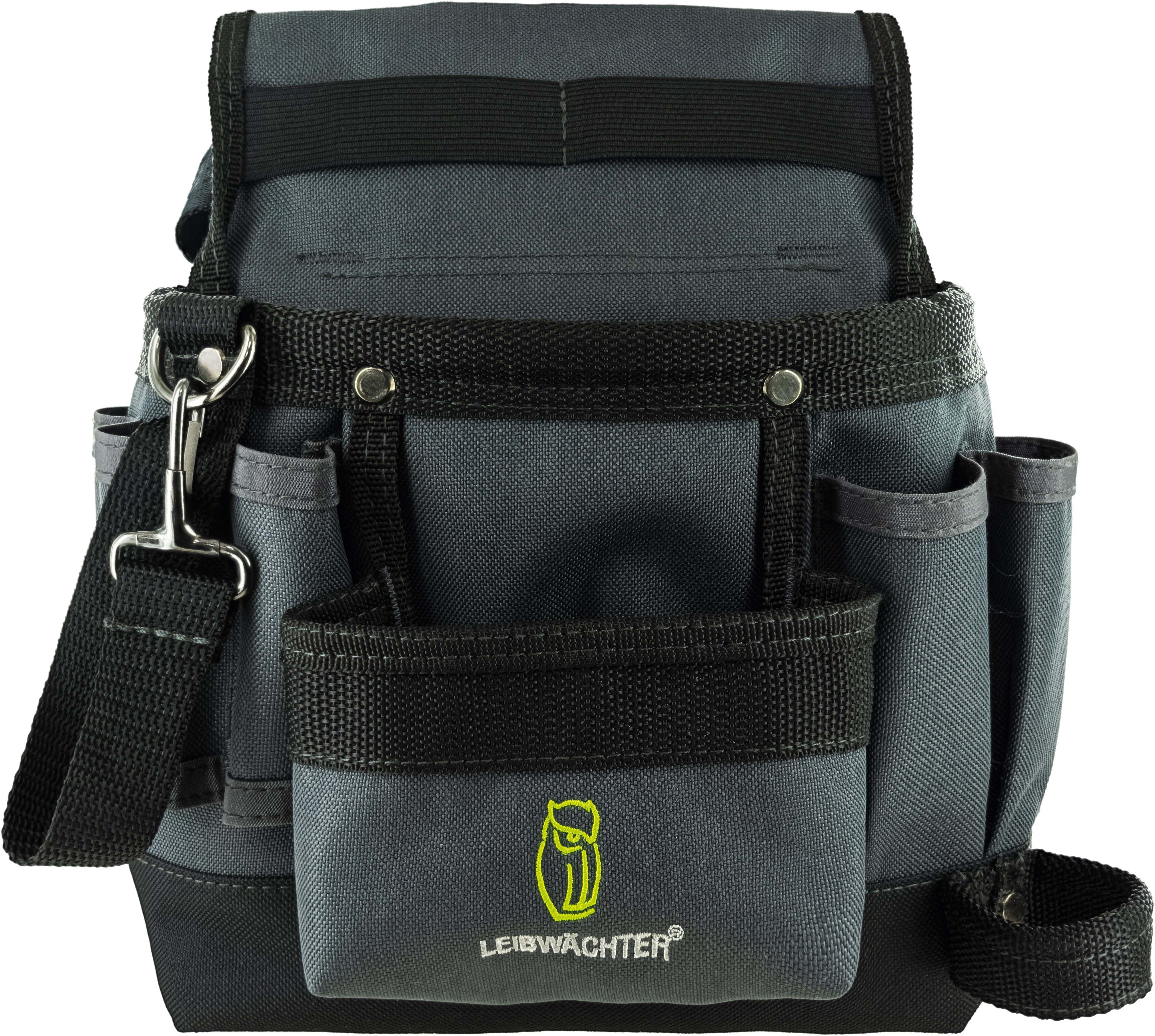 Leibwächter Werkzeugtasche Gürteltasche mit Hammerhalter, Nagelfach, Karabinerband uvm. (1-tlg), extrem strapazierfähiges, reißfestes Polyester universal