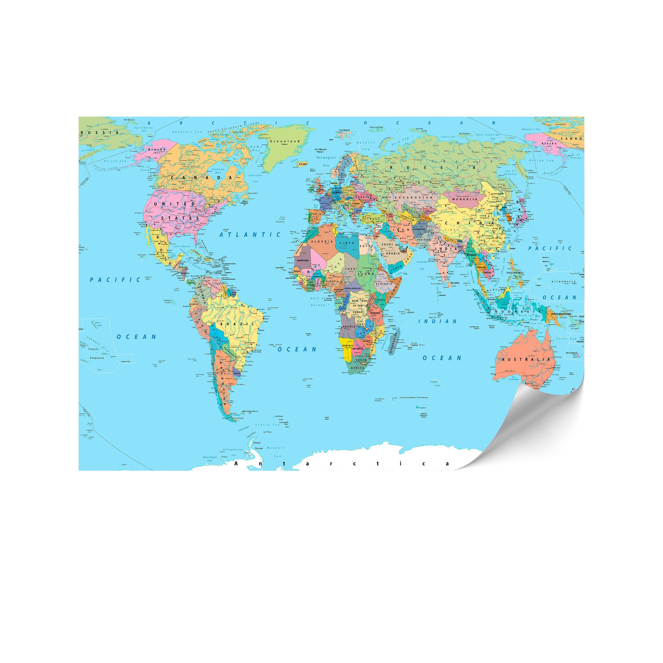 LUMASOUL Fototapete 200x140 cm - Vliestapete Modern - Mehrfarbig mit Karten, Modern, Rechteckig, Nach innen, Horizontale Ausrichtung