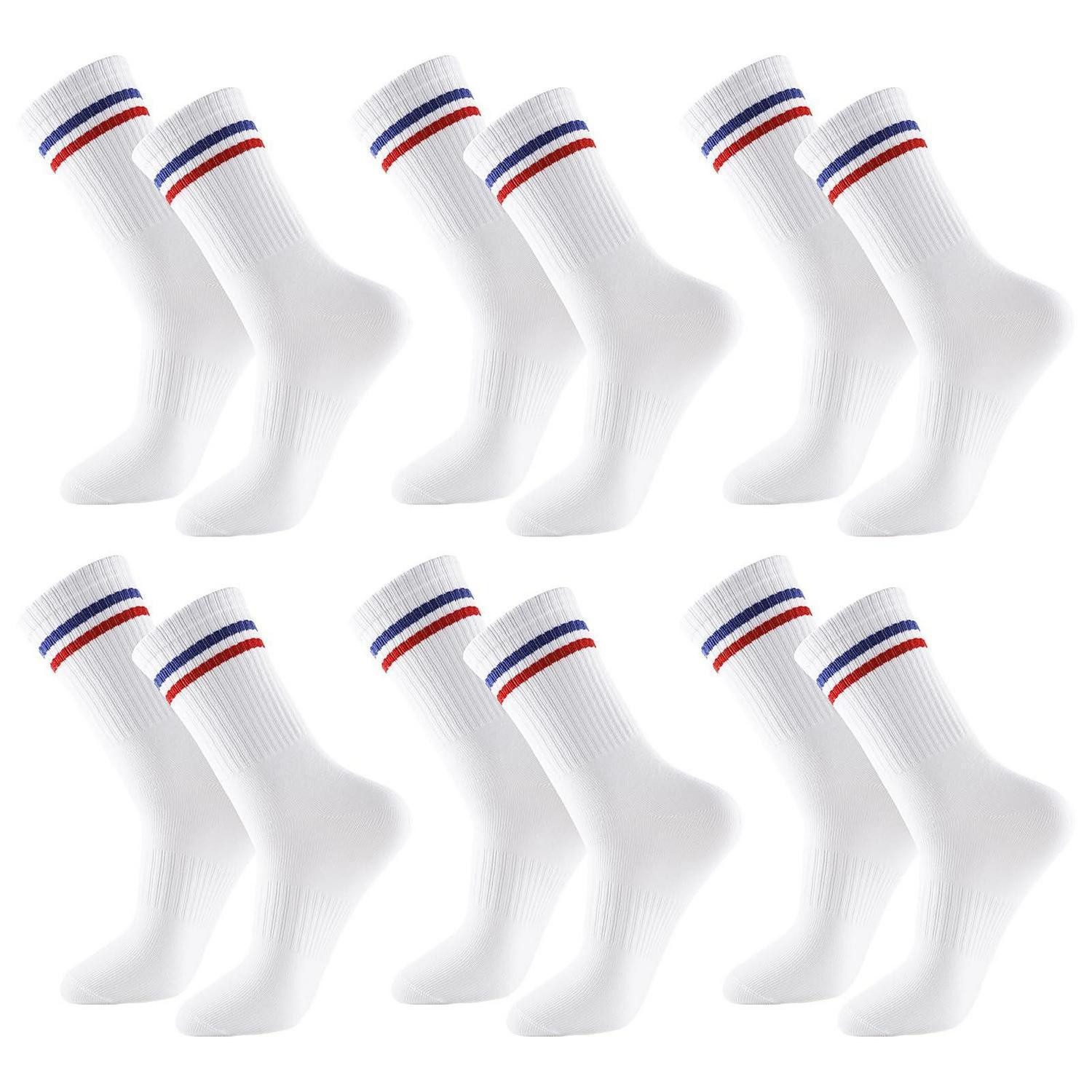 LuxusKollektion Tennissocken 6 Paar Baumwolle Sportsocken Herren Damen 39-44 Weiß"""
