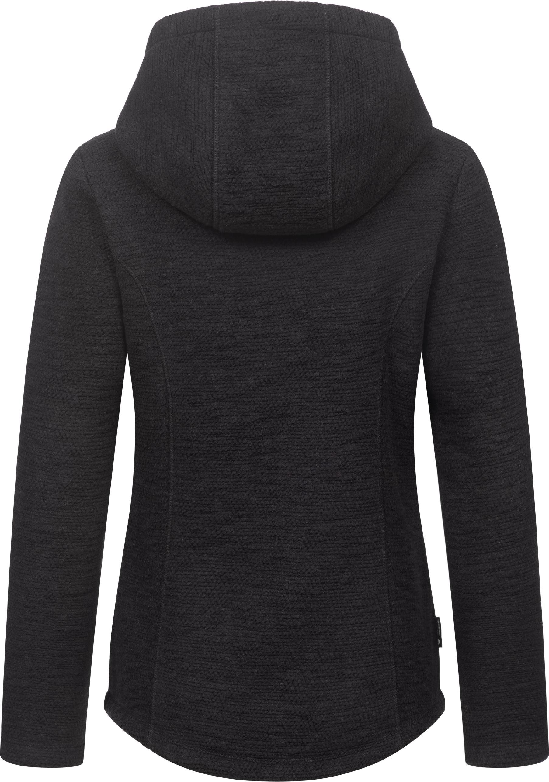 Ragwear Kapuzenstrickjacke Lyshka Melange Kuschelige Kapuzenjacke in Strick-Optik