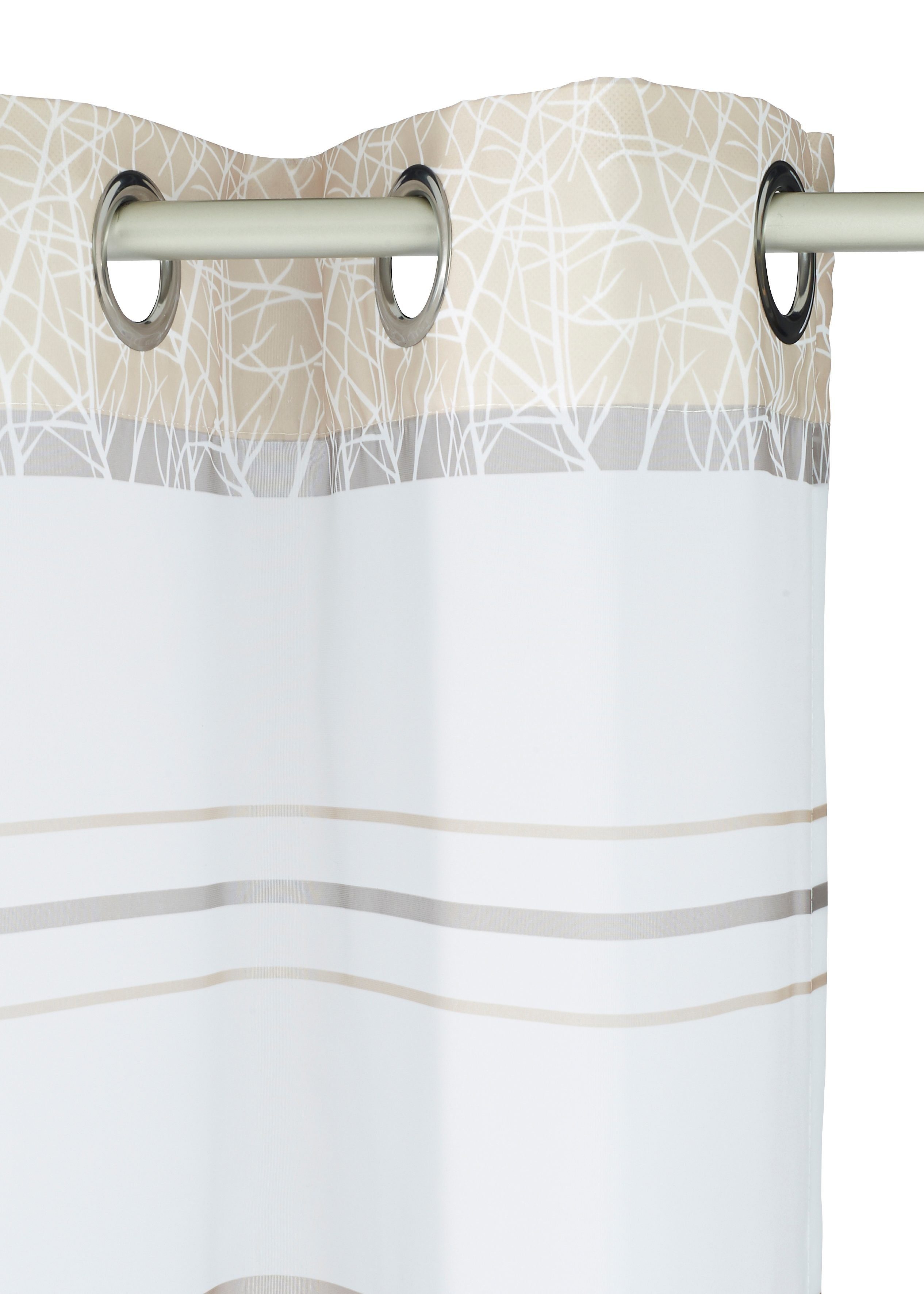 Gardine Camposa, Querstreifen transparent, Fertiggardine, Ösen my Vorhang, transparent, sand Voile, (2 home, St)