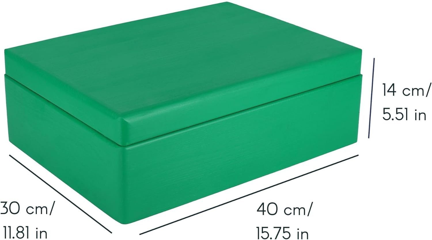 Creative Deco Holzkiste XL Große Holzkiste mit Deckel, 40x30x14 cm, Erinnerungsbox Baby, abgerundete Kanten