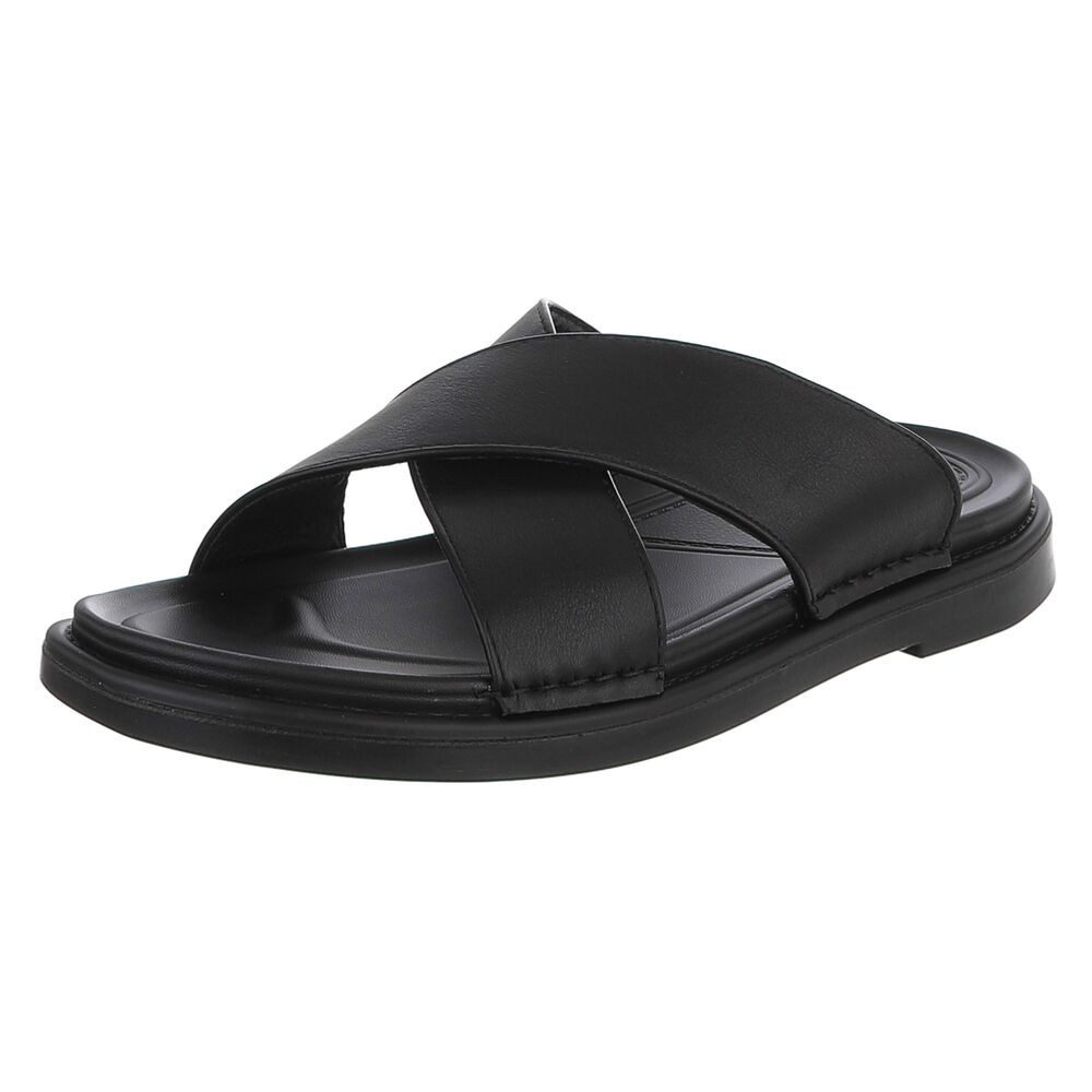 Coolwalk Herren Slip-on Sandale mit Kreuzband-Design Sandale (91917997) Flach Sandalen in Schwarz