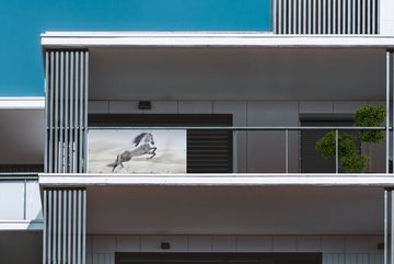 MuchoWow Balkonsichtschutz Pferd - Tiere - Sand - Natur (1-St) Balkonbanner, Sichtschutz für den Balkon, Robustes und wetterfest