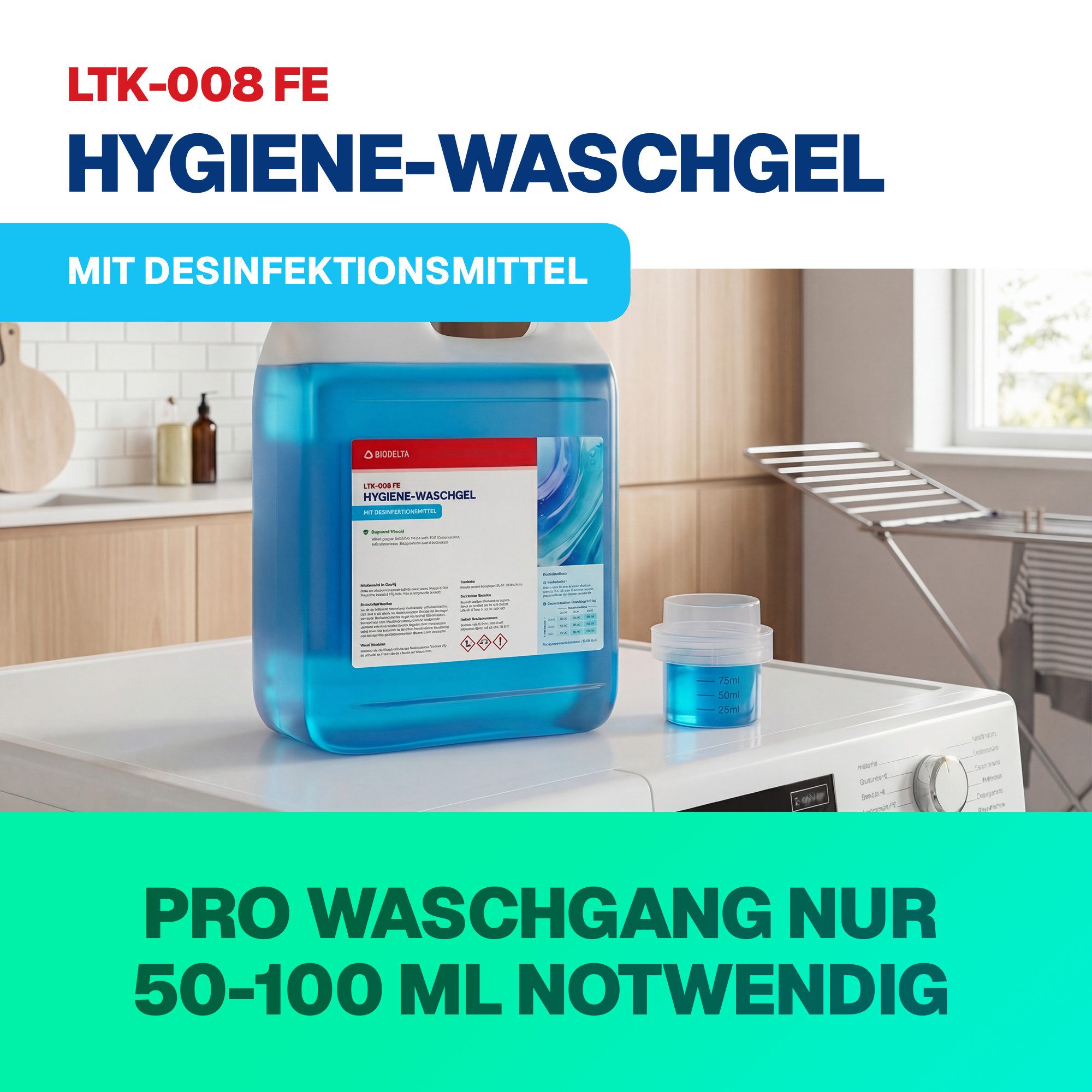 LTK-008 Biodelta Hygiene Waschmittel Vollwaschmittel (2L Kanister oder 5L Kanister 2L)