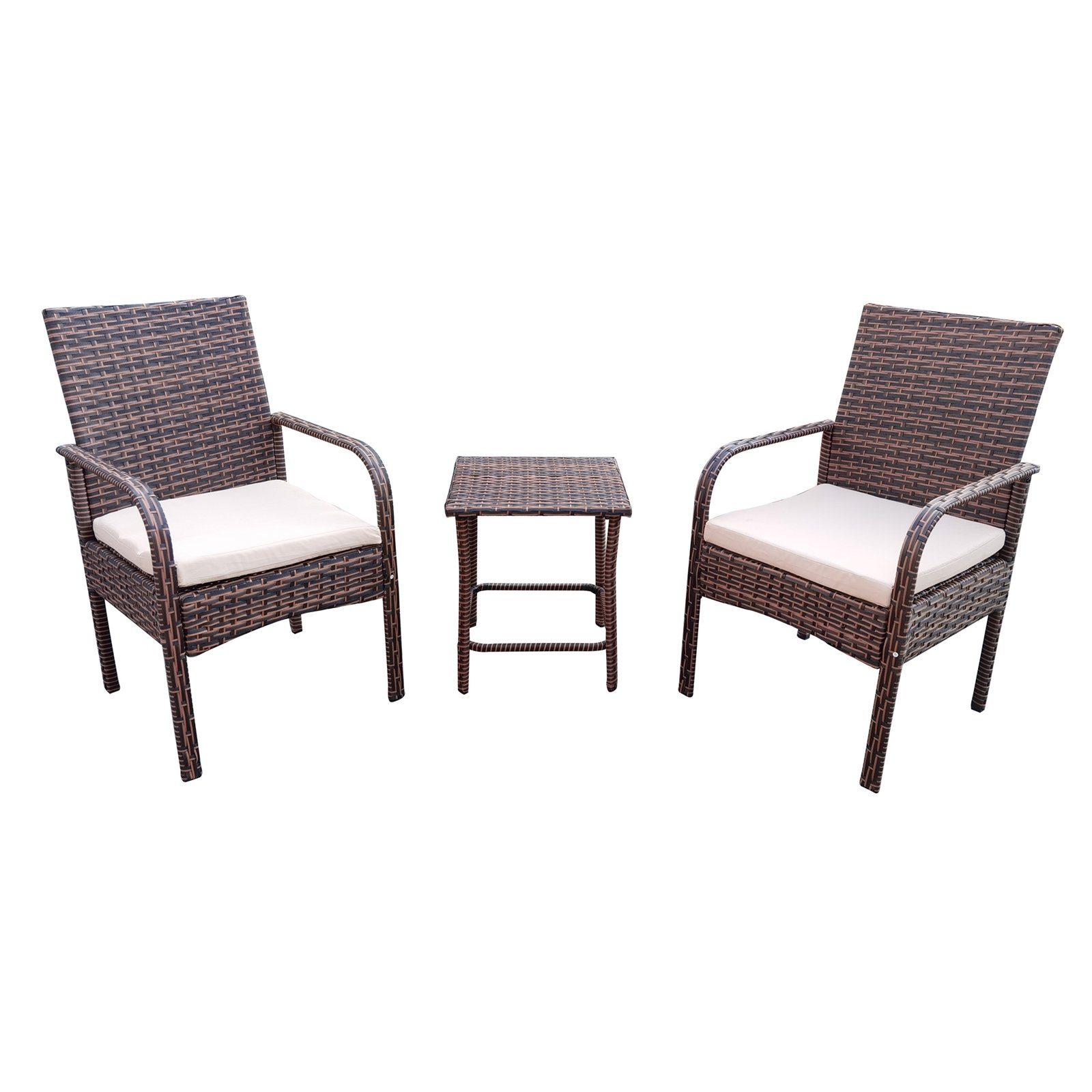 HTI-Living Balkonset Balkonmöbel San Vito, (Set, 3-tlg), Stühle Beistelltisch 2 Personen Polyrattan