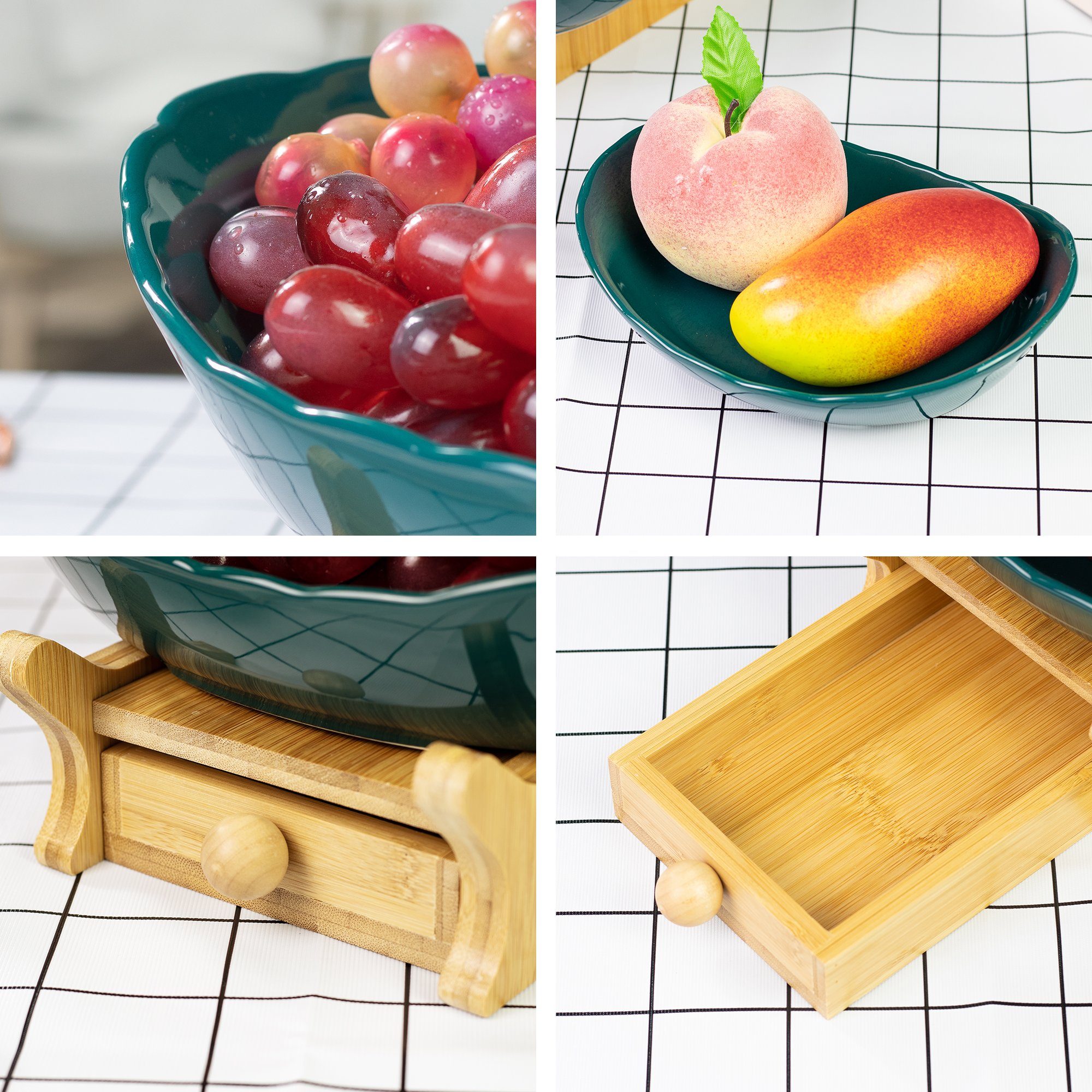 Ceramic Table Stand, Bowl Fruit AdelDream Fruit Decoration Fruit Basket Creative grün2 Worktop Obstschale