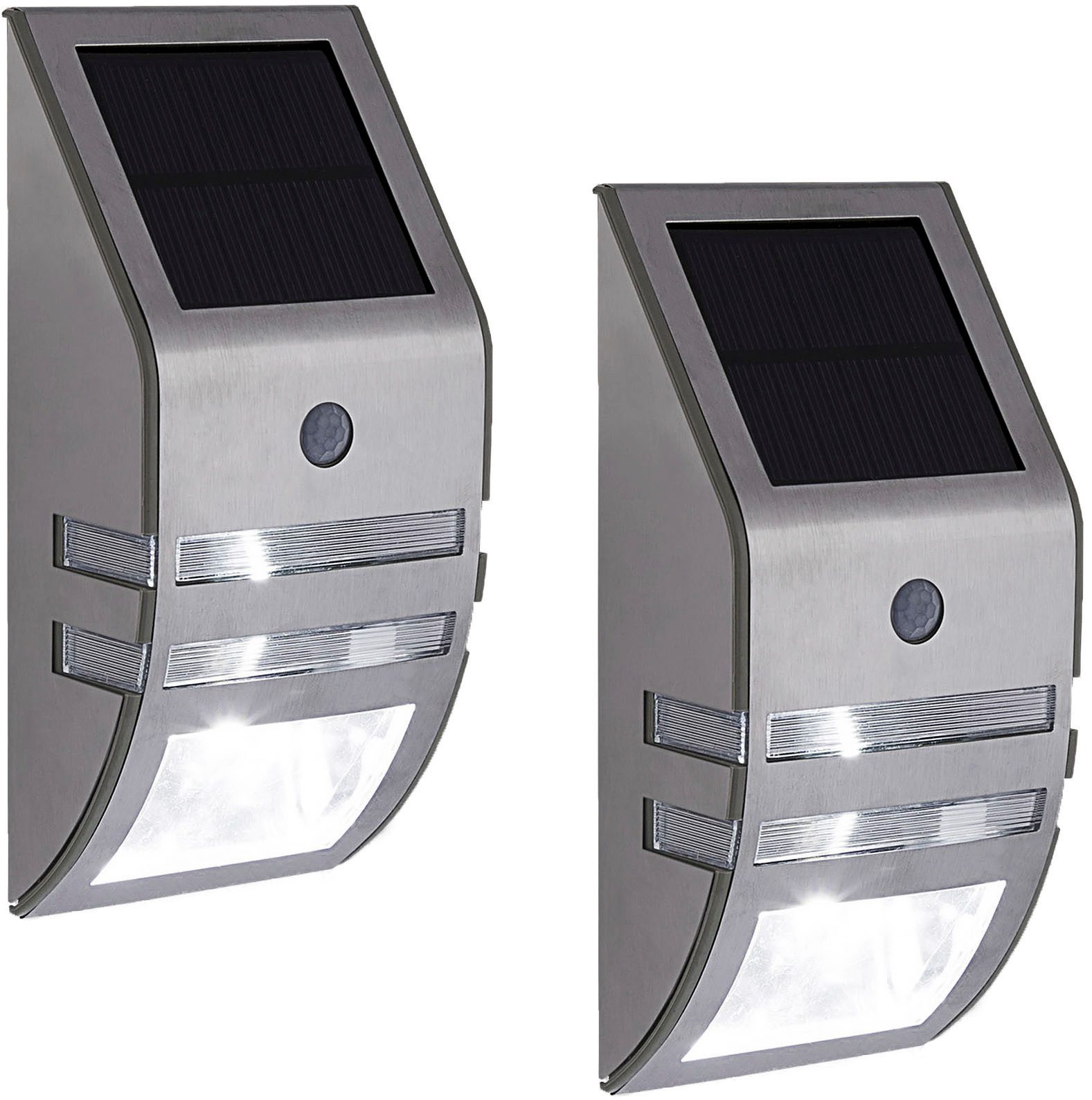 OTTO home LED Solarleuchte Leyan, LED-Solar Wandleuchte, Tageslichtsensor, LED fest integriert, Neutralweiß, mit Bewegungsmelder und Montagematerial