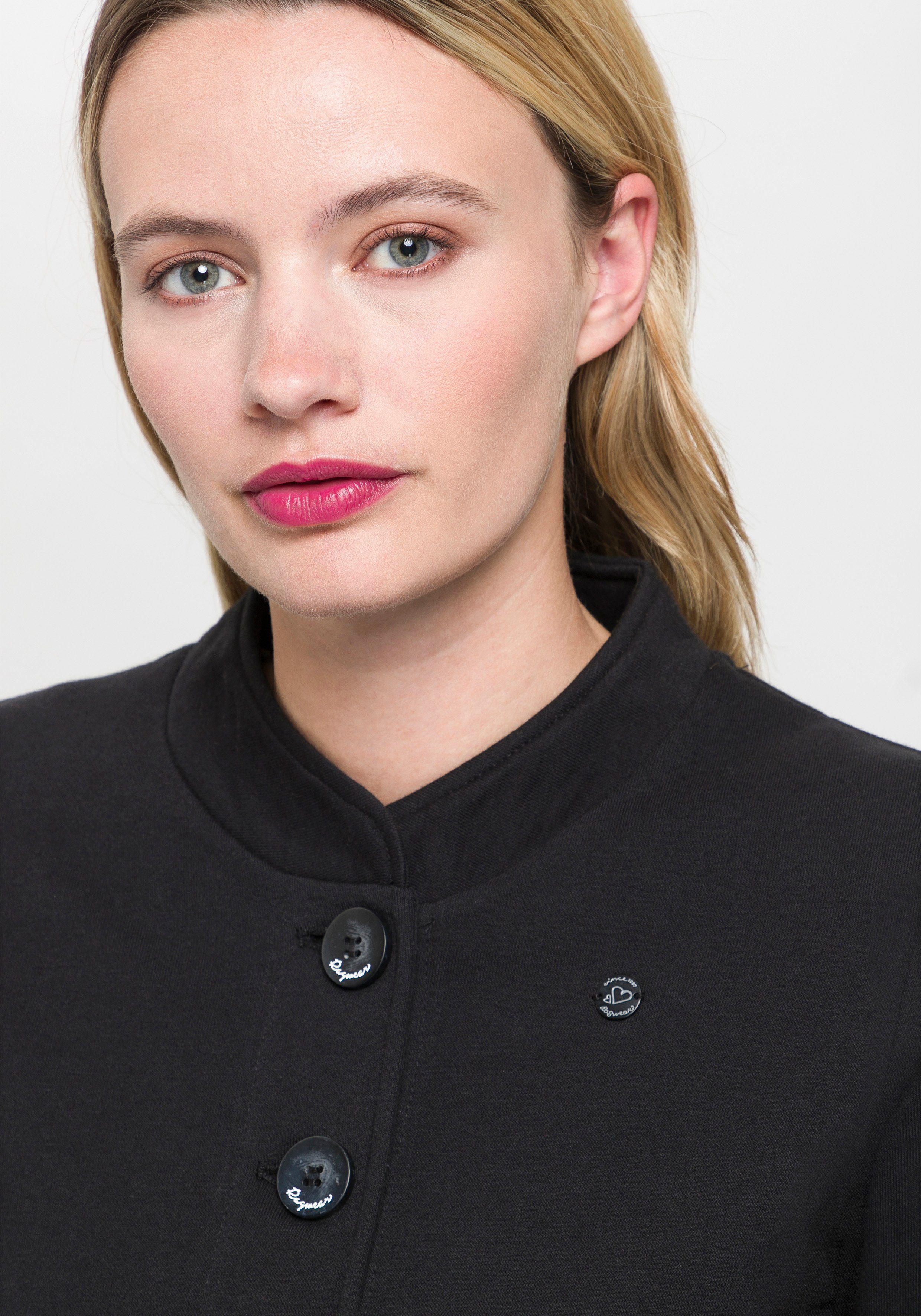 Ragwear BLACK Sweat-Blazer AVALINA maritimer Sweatjacke O mit Kontrast-Details