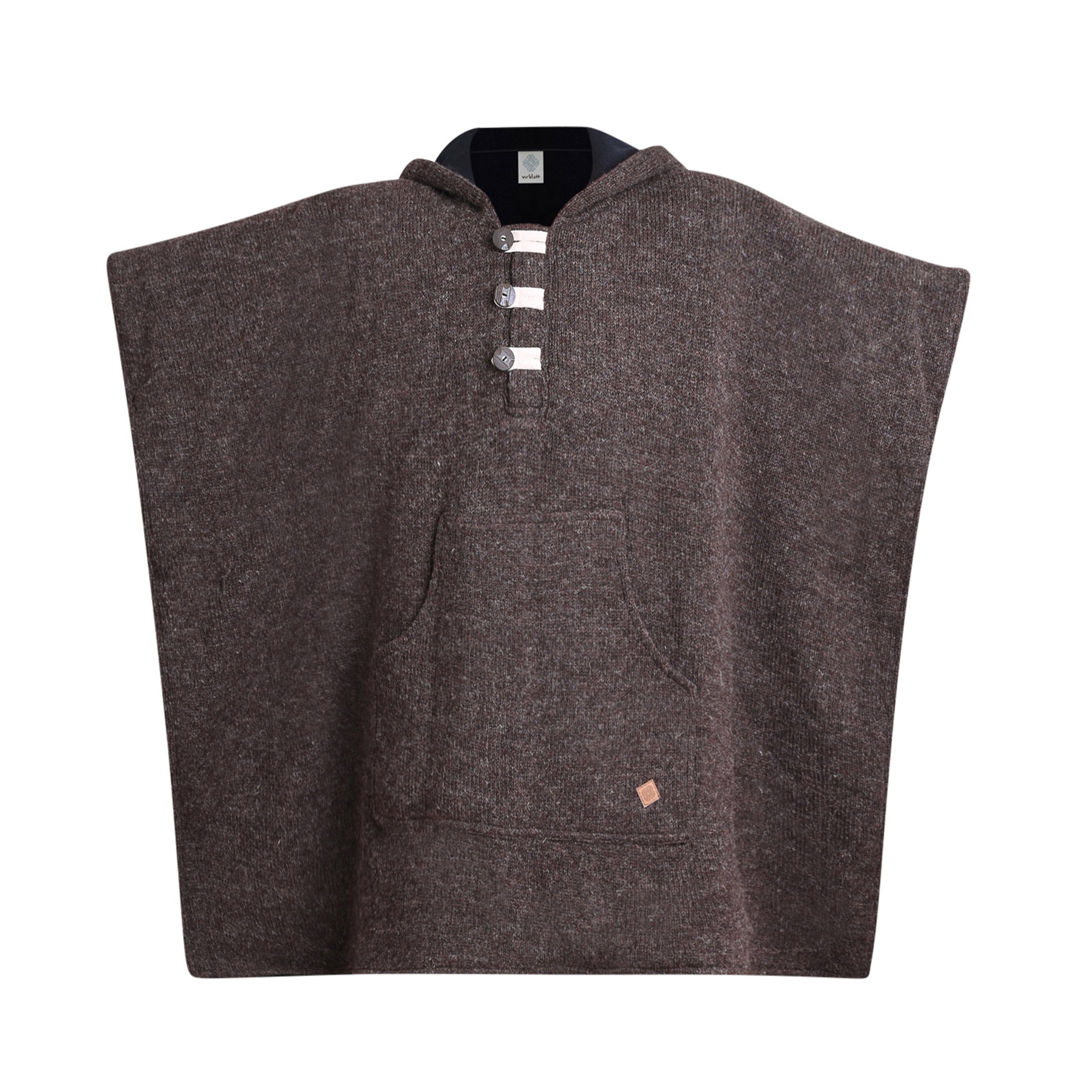 virblatt Fleeceponcho Poncho Herren Wolle & Poncho Damen, Wolle & Fleece, Poncho Winter mit Kapuze und warmem Futter
