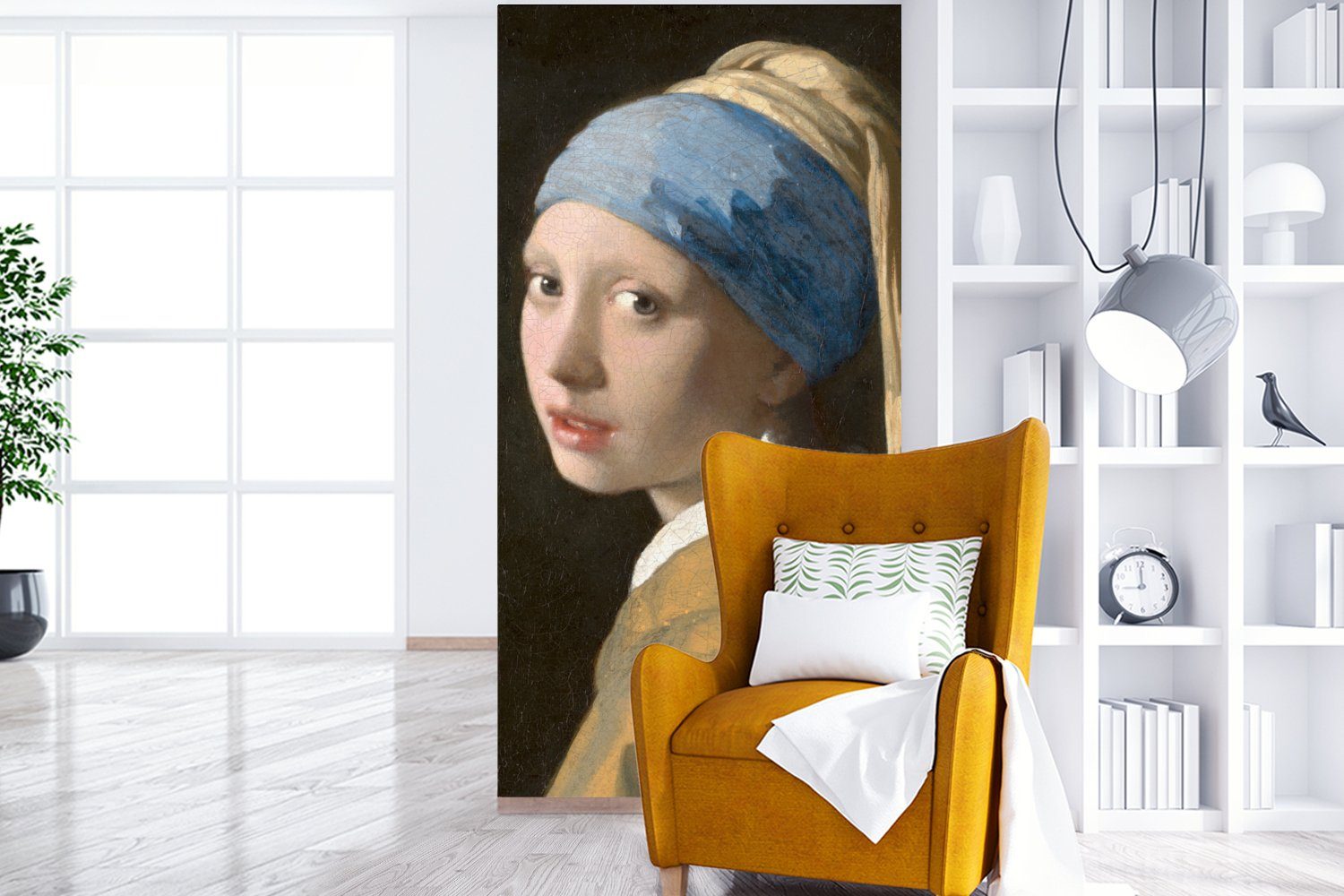 Fototapete Johannes Mädchen - mit Vliestapete (2 dem für Fototapete Perlenohrring Vermeer, Gemälde Matt, von Wohnzimmer Küche, St), bedruckt, MuchoWow Das Schlafzimmer