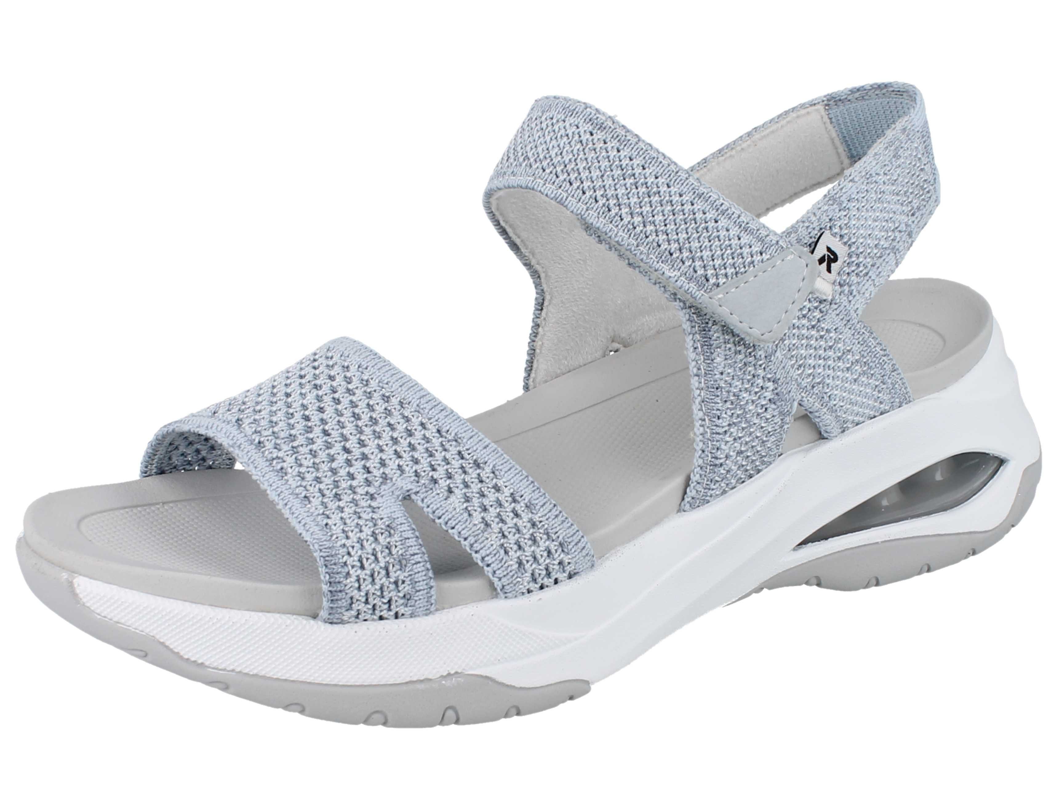 Rieker RIEKER Damen Trekkingsandale blau Strick Textil - Größe: 42 Wanderschuh