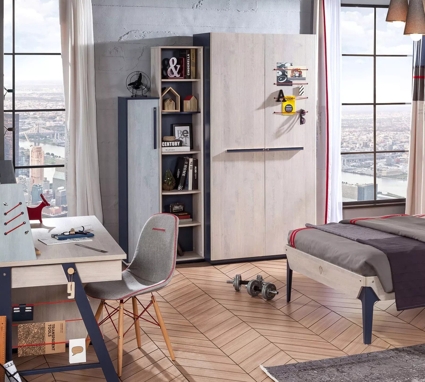 Möbel-Zeit Bücherregal Trio Regal mit 6 offenen Regalfächer