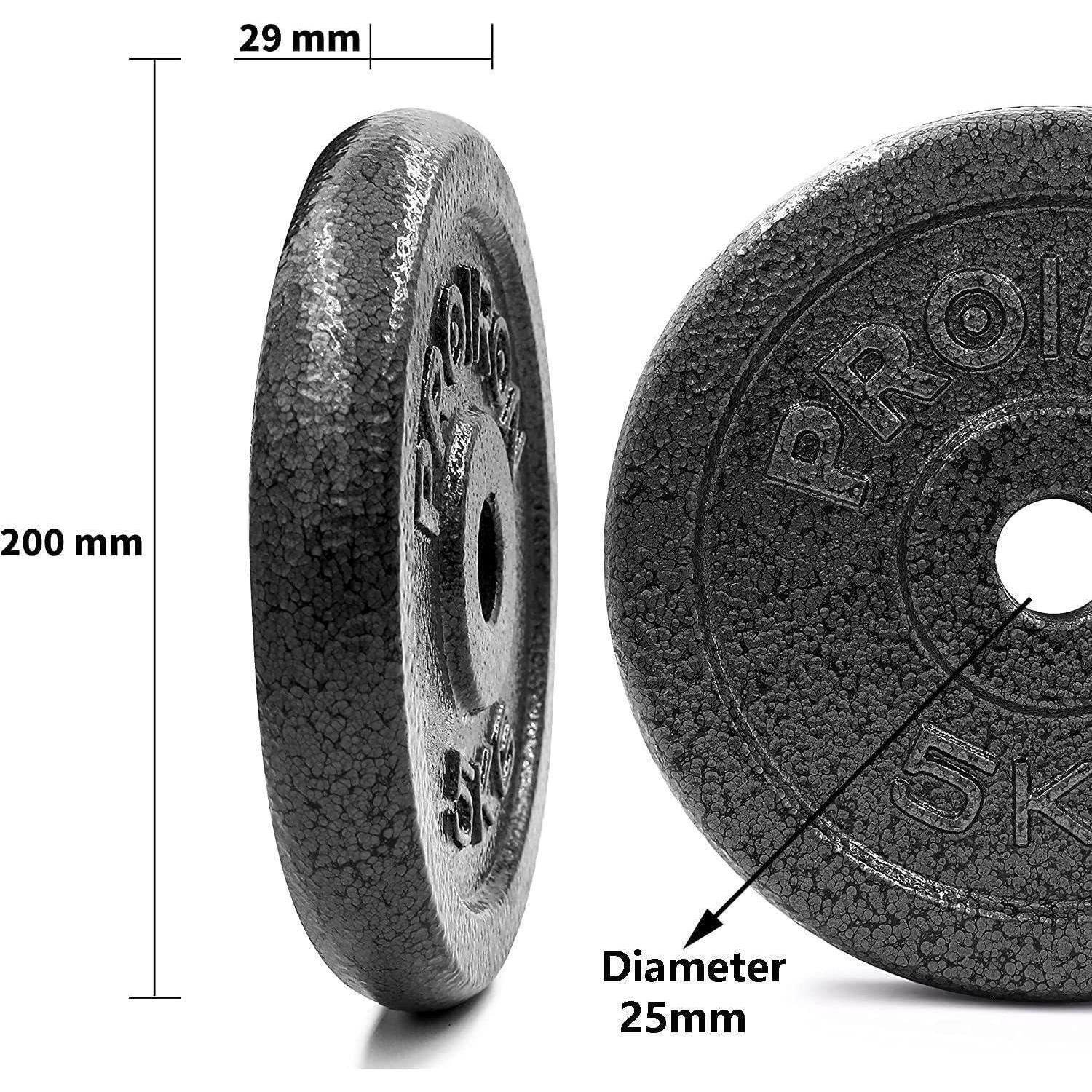 PROIRON Hantelscheiben Hantelscheiben-Set aus Gusseisen, verschiedene Größen, für 2,5 cm
